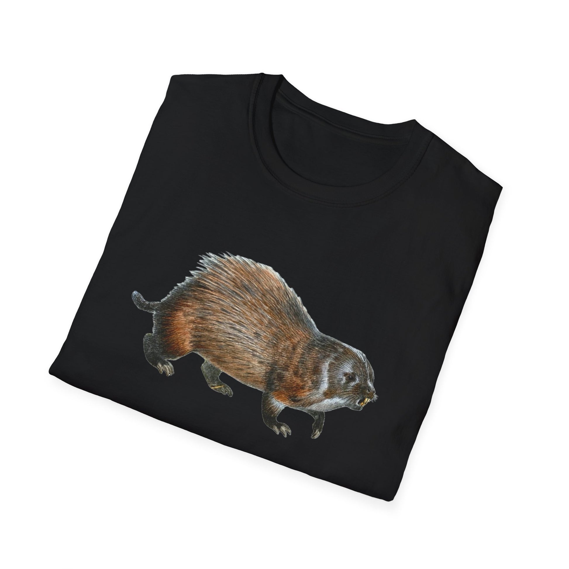 Vintage-inspired Unisex Soft Cotton Beaver Tee - Old School Male 