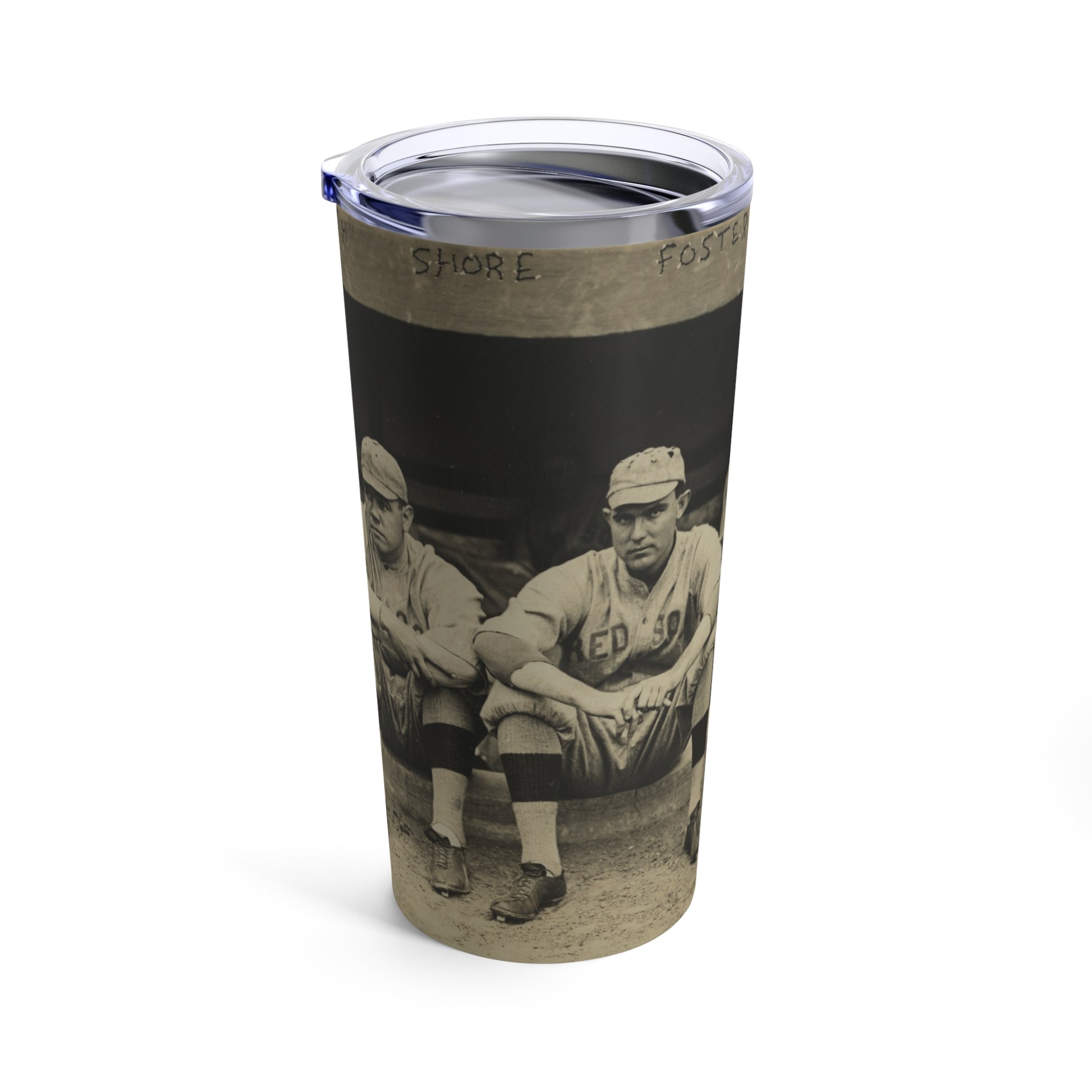 Baseball Tumbler 20oz with Vintage Babe Ruth Picture - Old School Male 