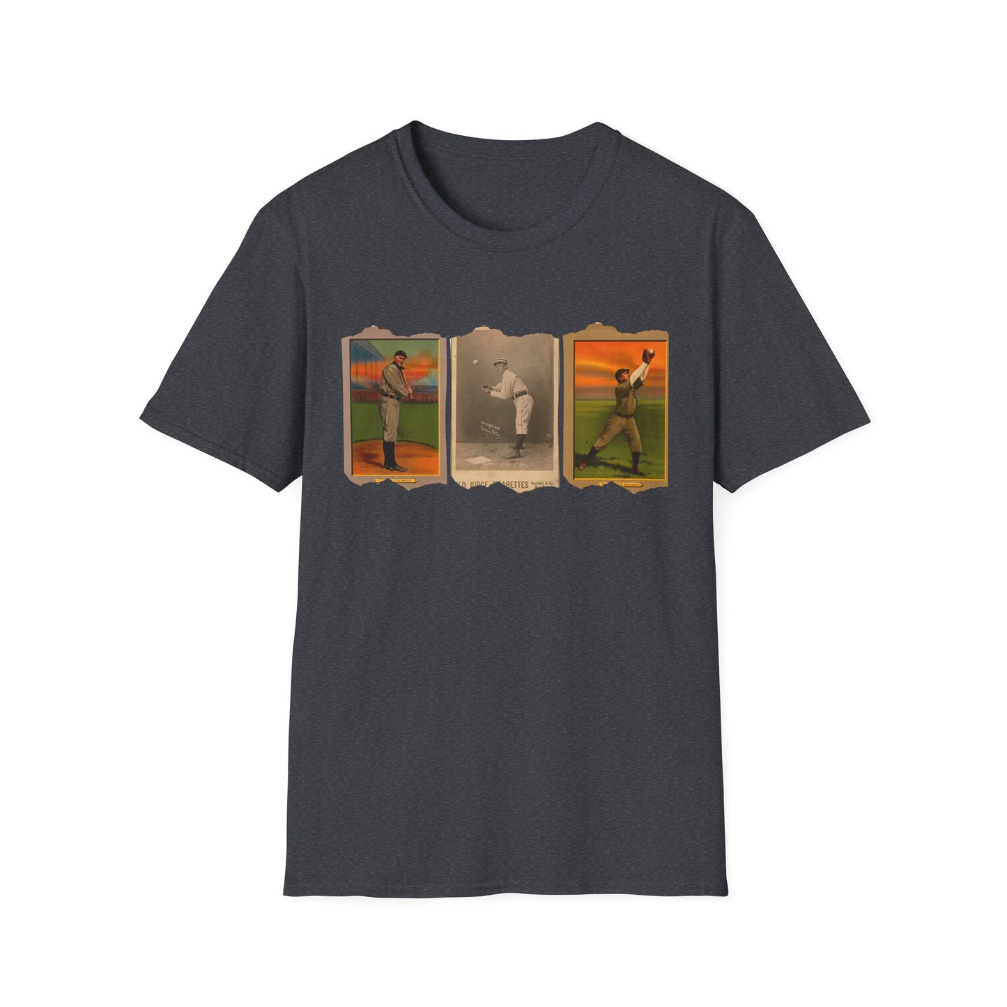 Retro Baseball Card Graphic Unisex Softstyle Tee - Old School Male 