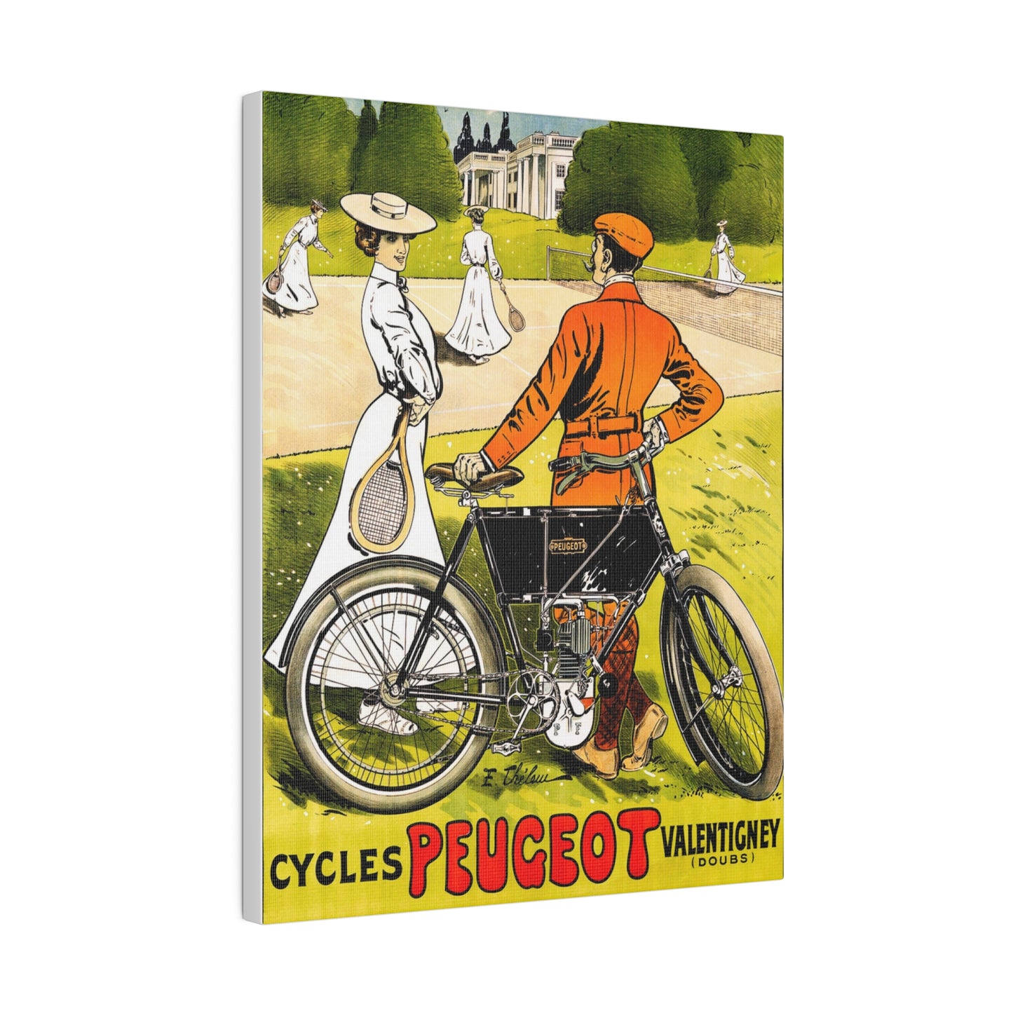 Vintage Peugeot Bicycle Ad Canvas Print - Old School Male 