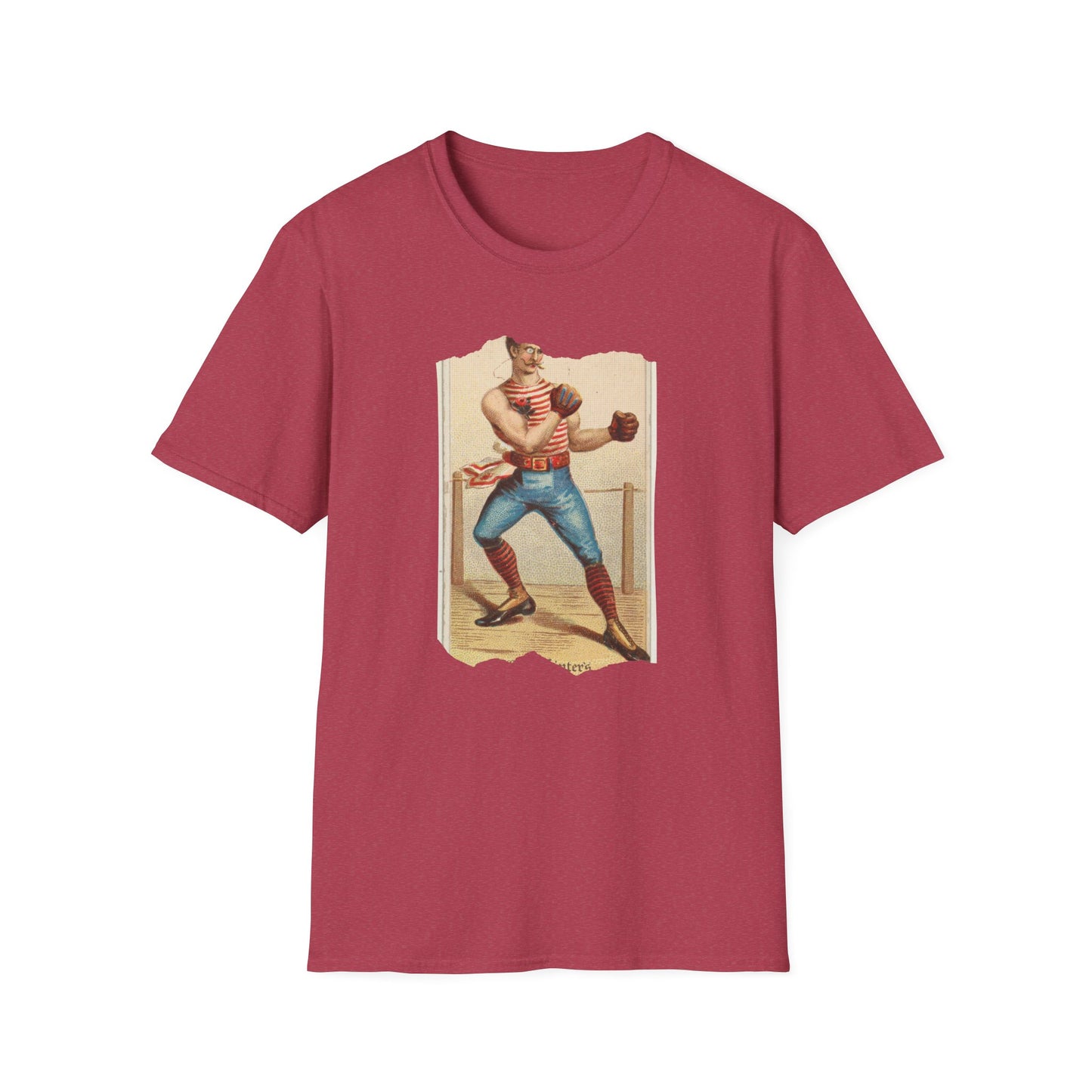 Retro Boxer Pose Unisex Softstyle Tee - Old School Male 