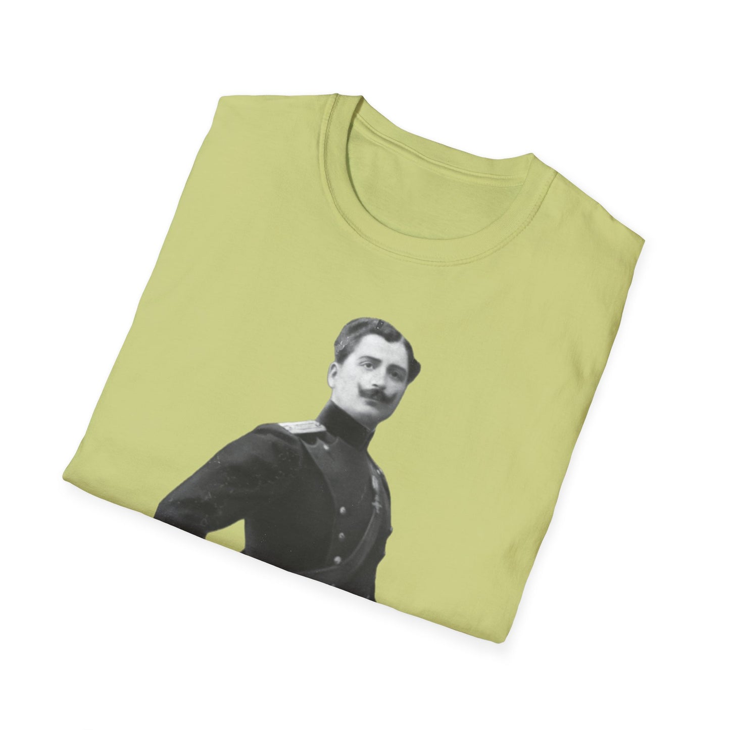 Retro Soldier with Mustache Unisex Softstyle Tee