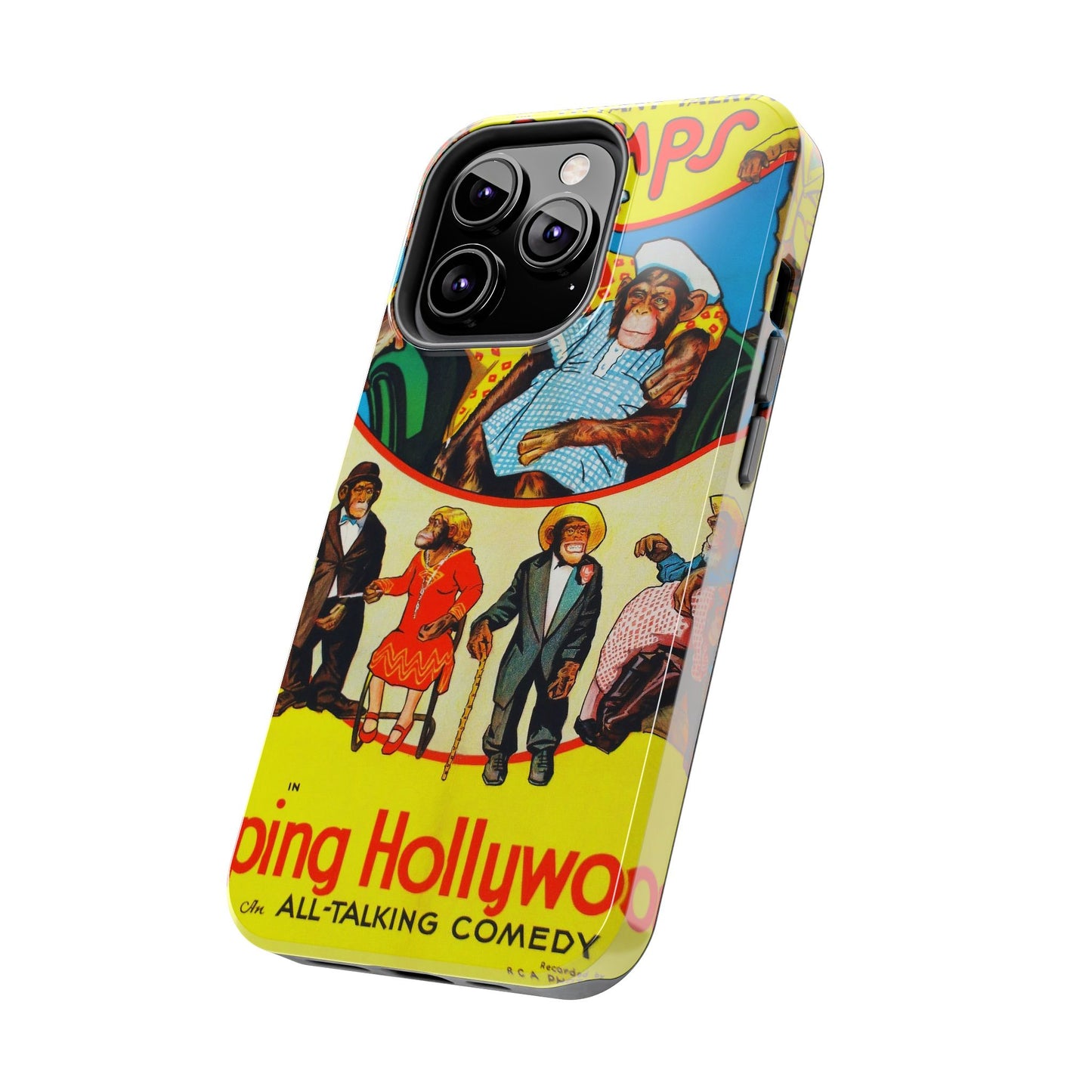 Humorous Chimpanzee-Themed Durable Phone Cases - Old School Male 