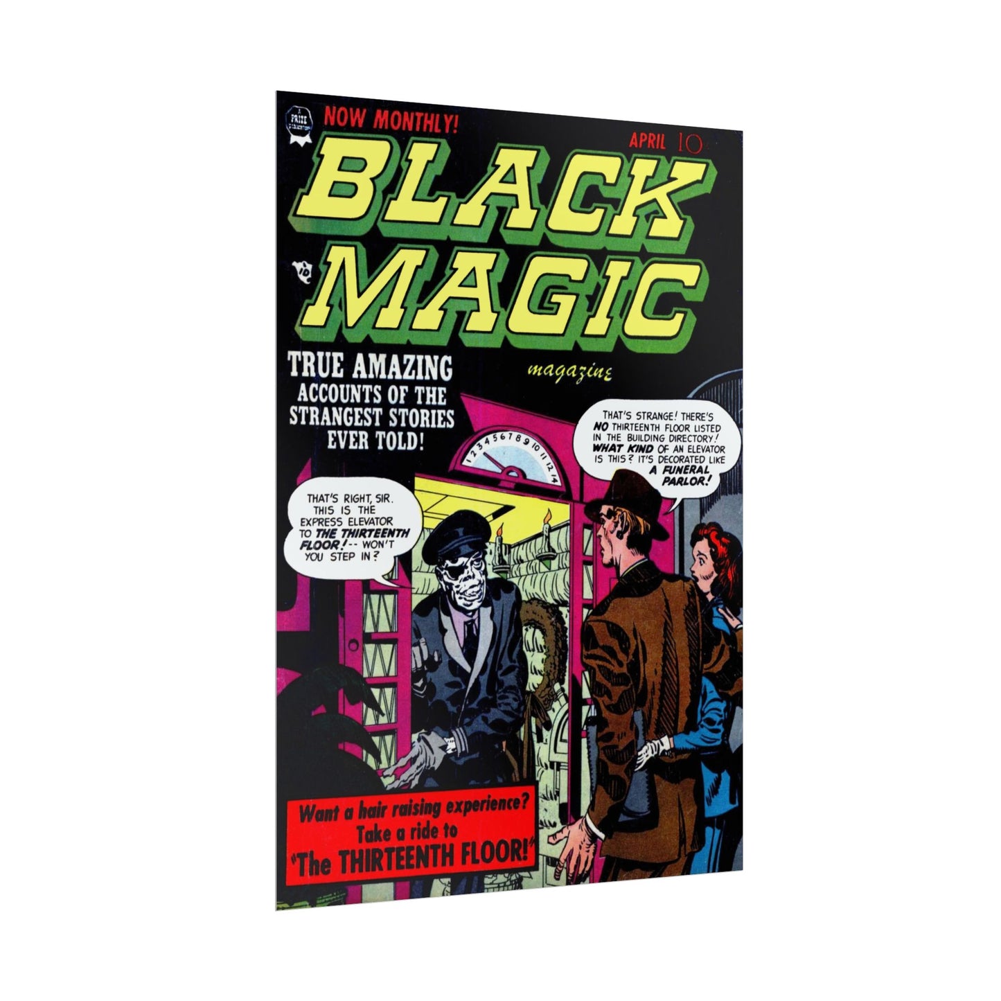 Retro Black Magic Comic Book Cover Poster