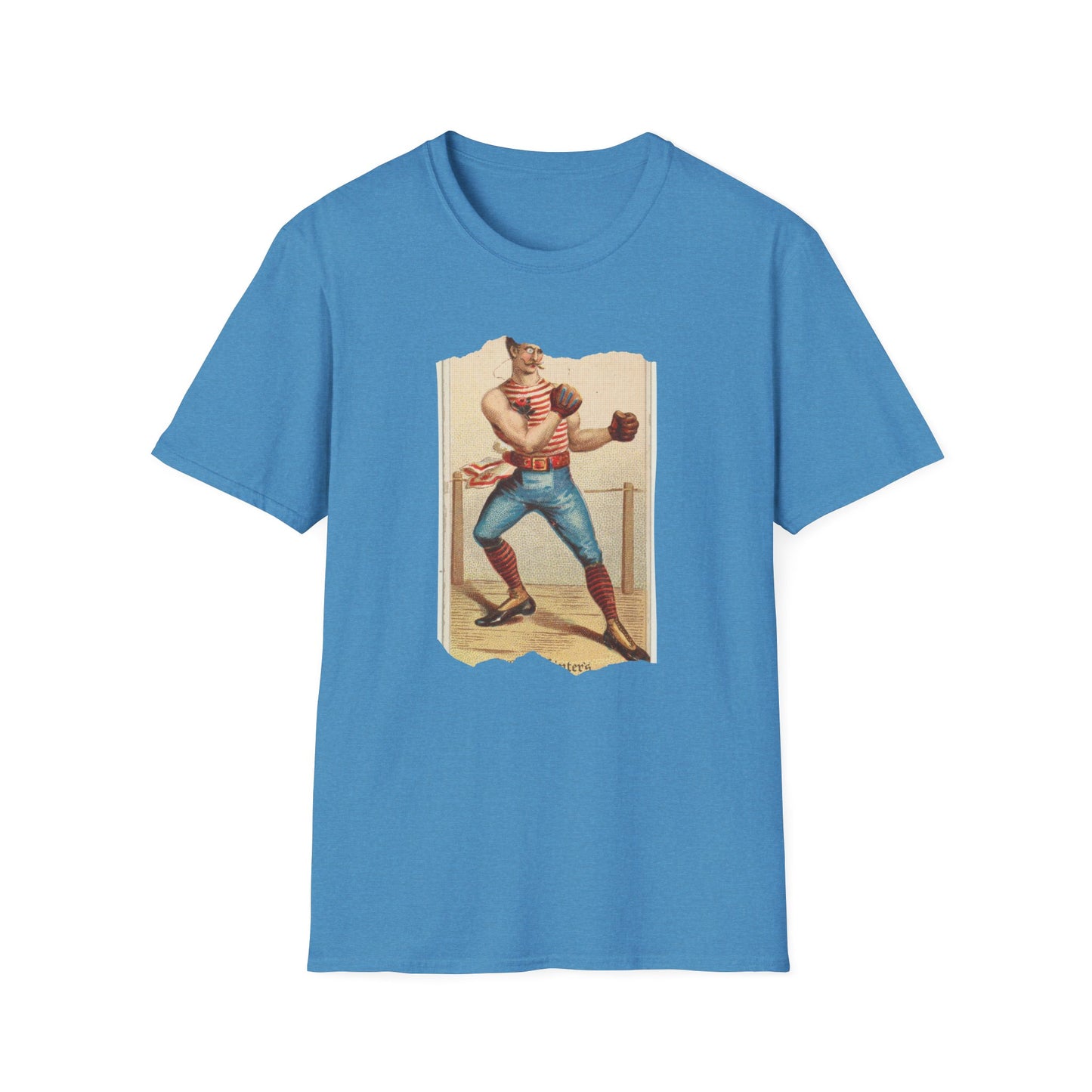 Retro Boxer Pose Unisex Softstyle Tee - Old School Male 