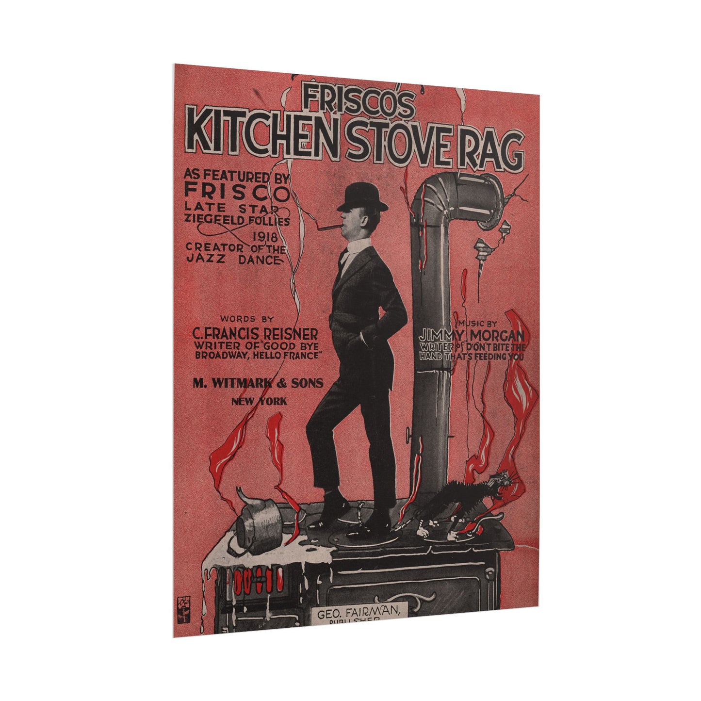 Frisco's Kitchen Stove Rag Rolled Poster