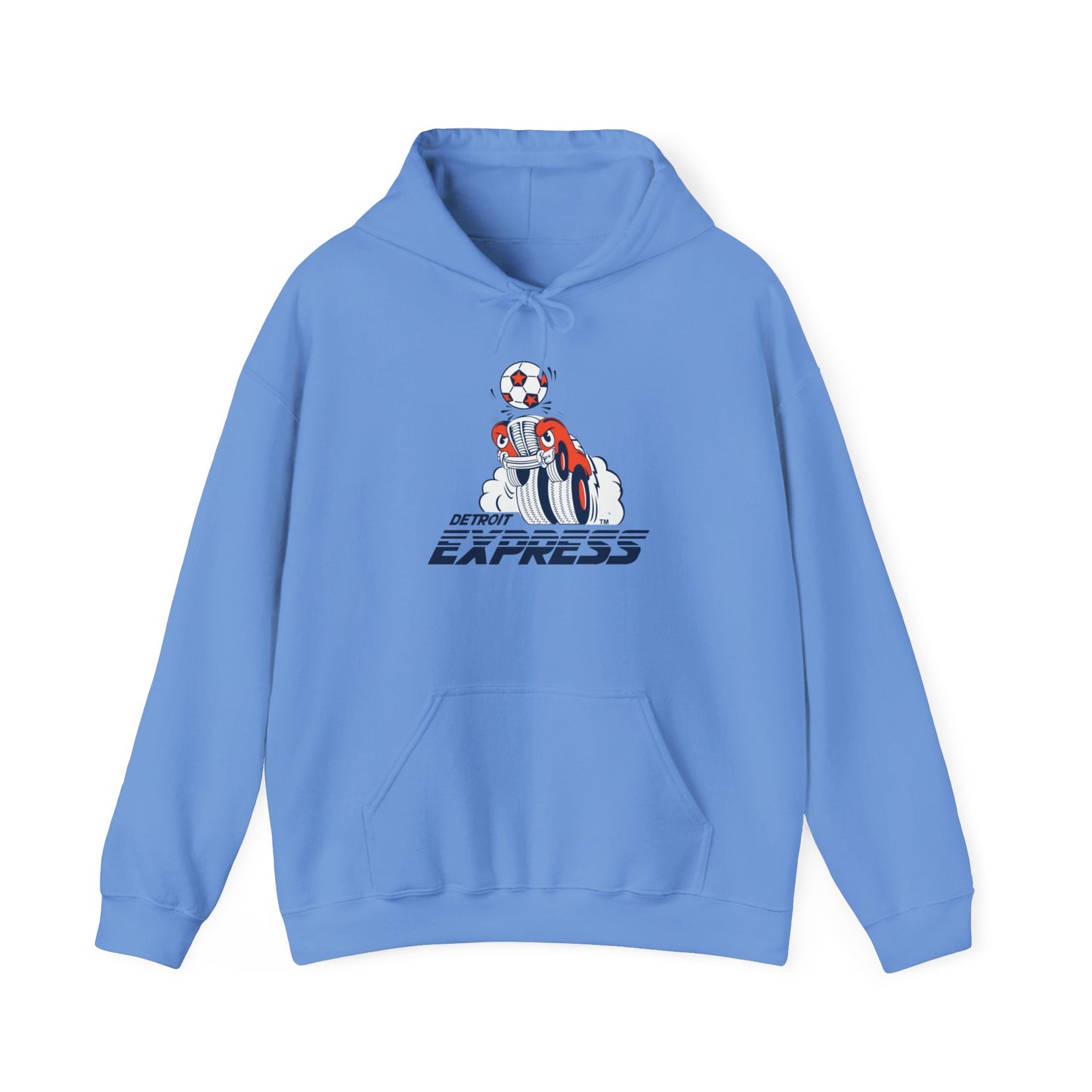 Retro Memphis Express Soccer Hoodie - Cozy 50/50 Cotton Blend, Kangaroo Pocket & Adjustable Hood