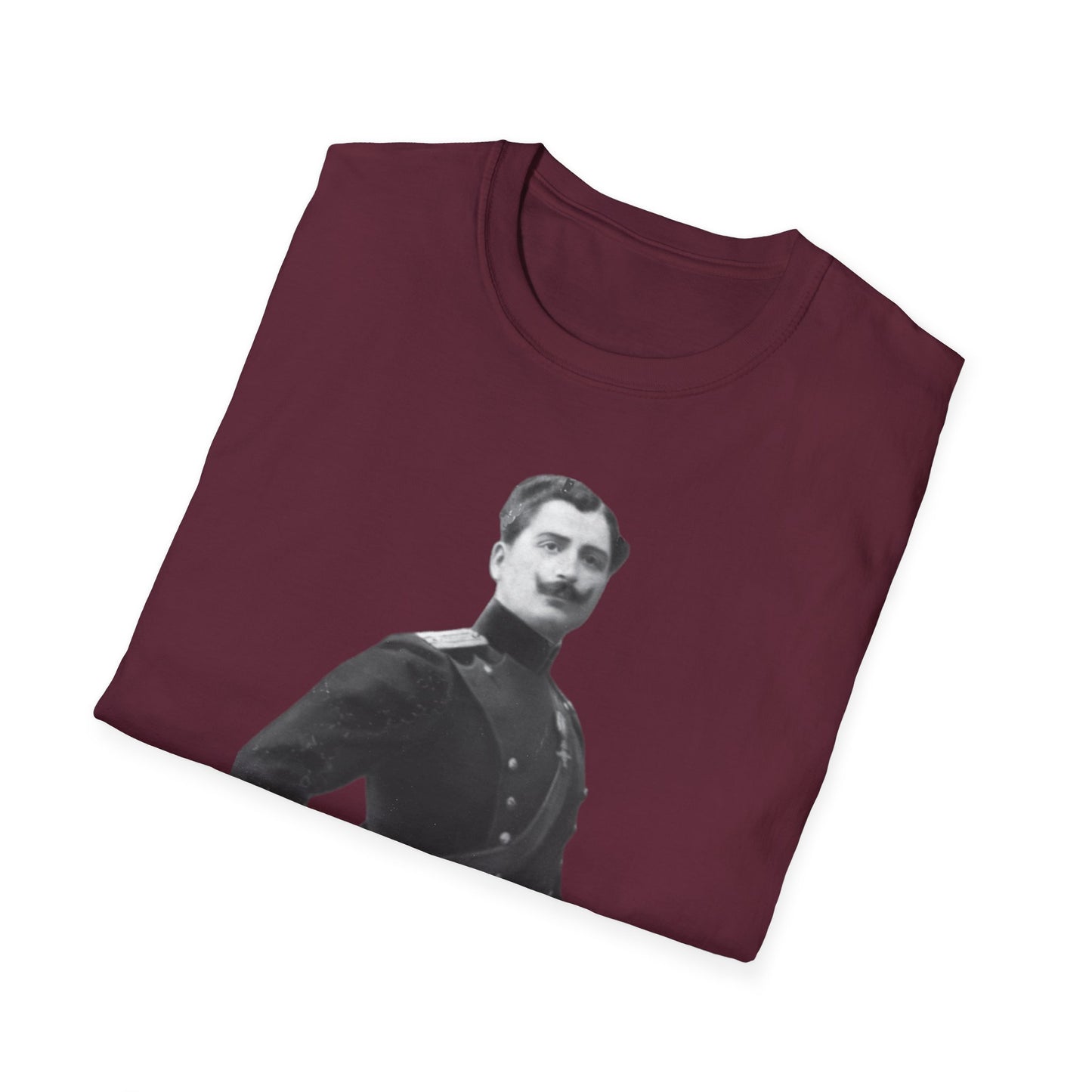 Retro Soldier with Mustache Unisex Softstyle Tee