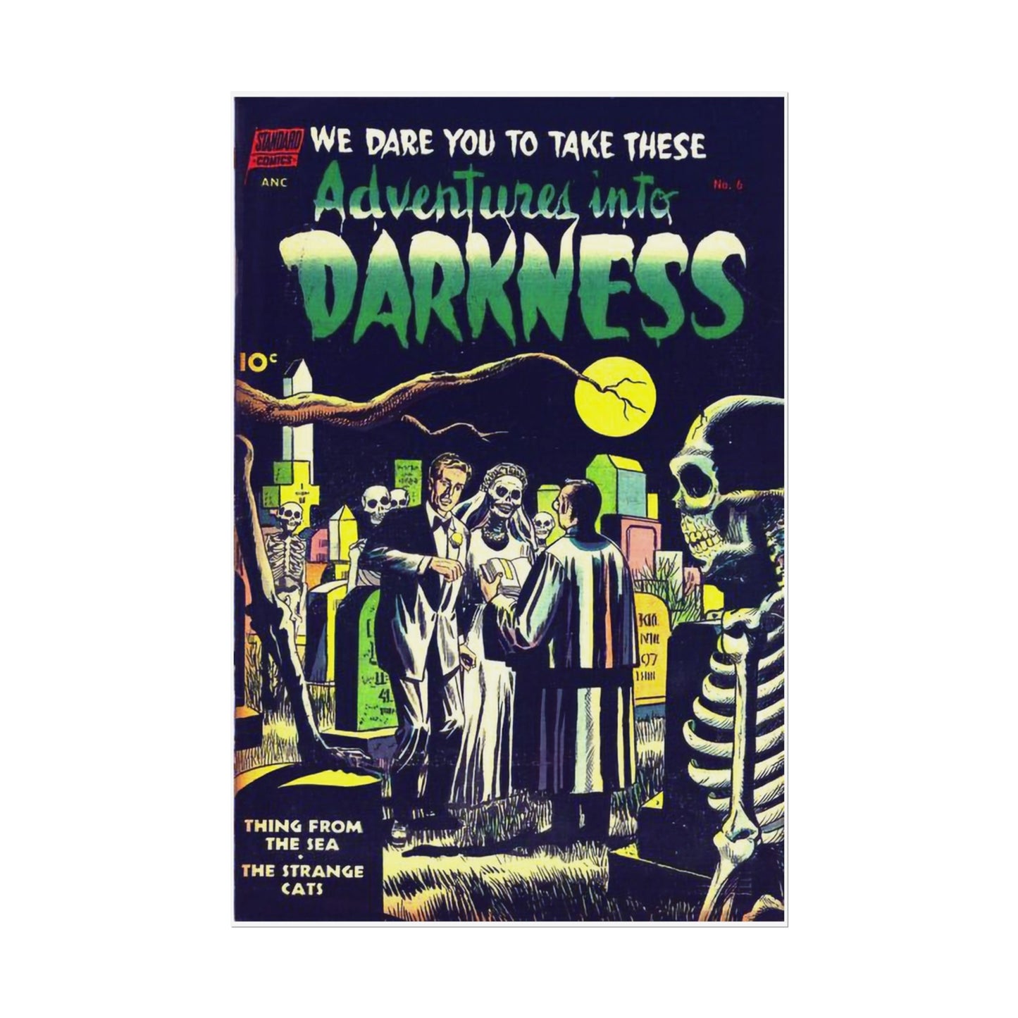 Retro Standard Comics Adventures in Darkness Comic Cover Poster - Old School Male 