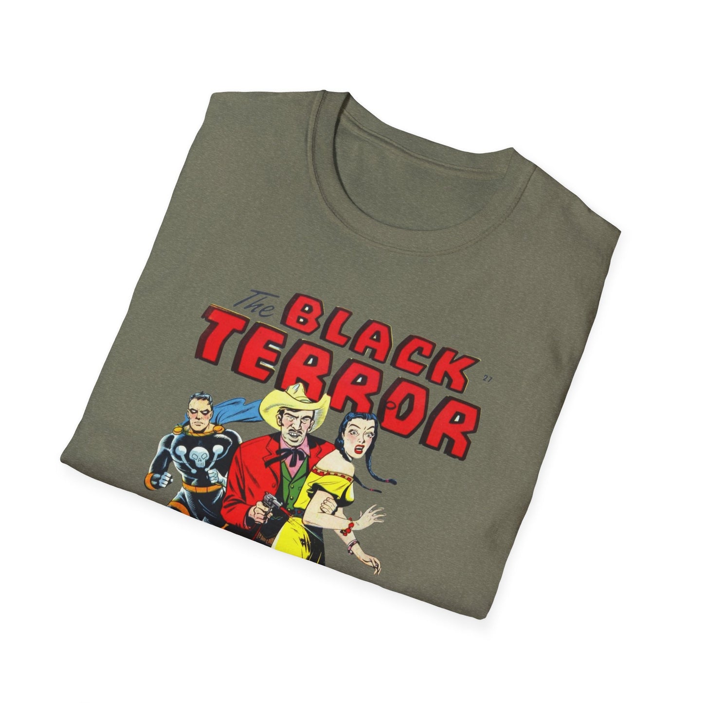 Vintage Black Terror Comic Character T-Shirt - Soft Cotton, Classic Fit for Retro Fans