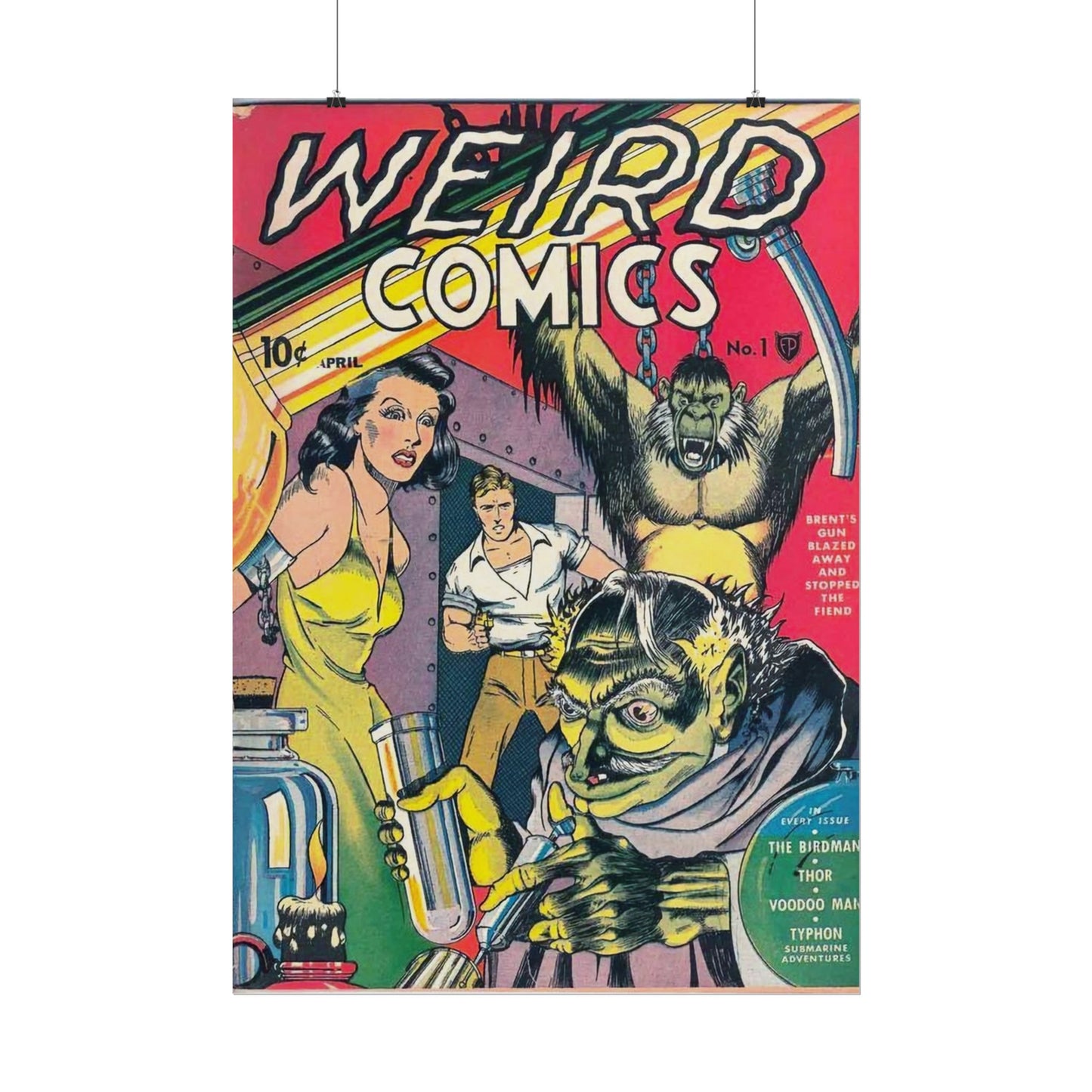 Retro Weird Comics Number 1 Cover Poster