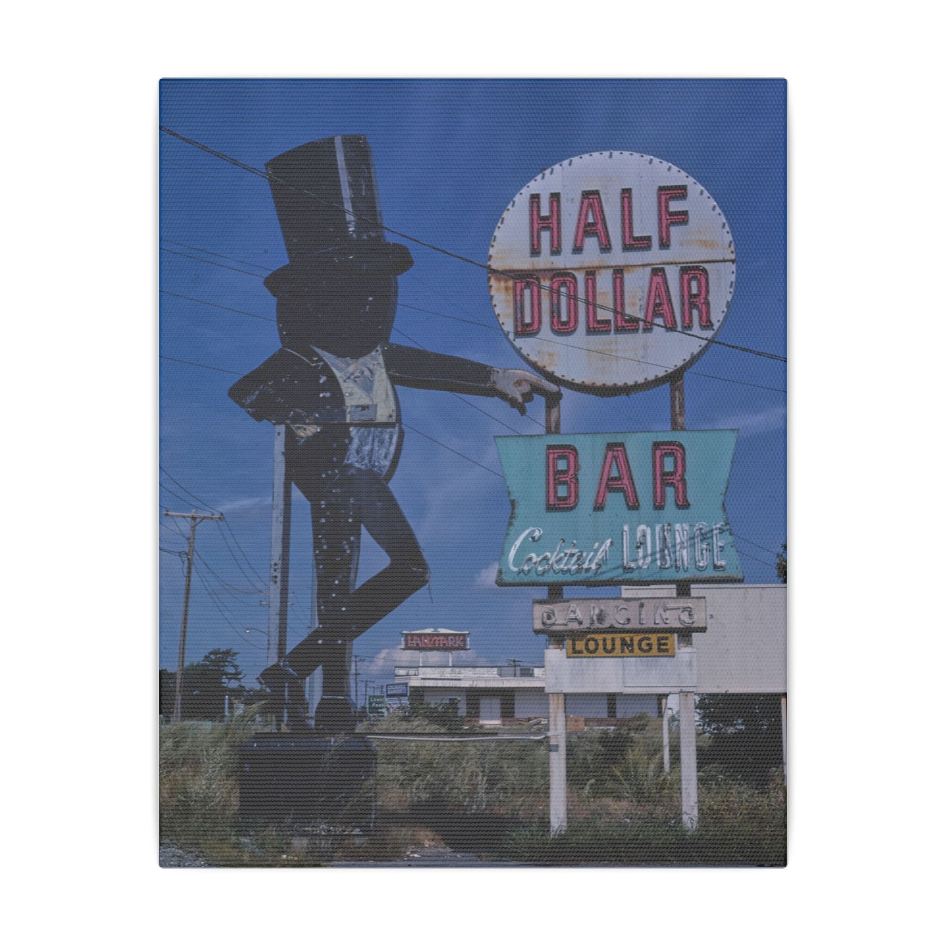 Retro Abandoned Half Dollar Bar Canvas Print - Old School Male 