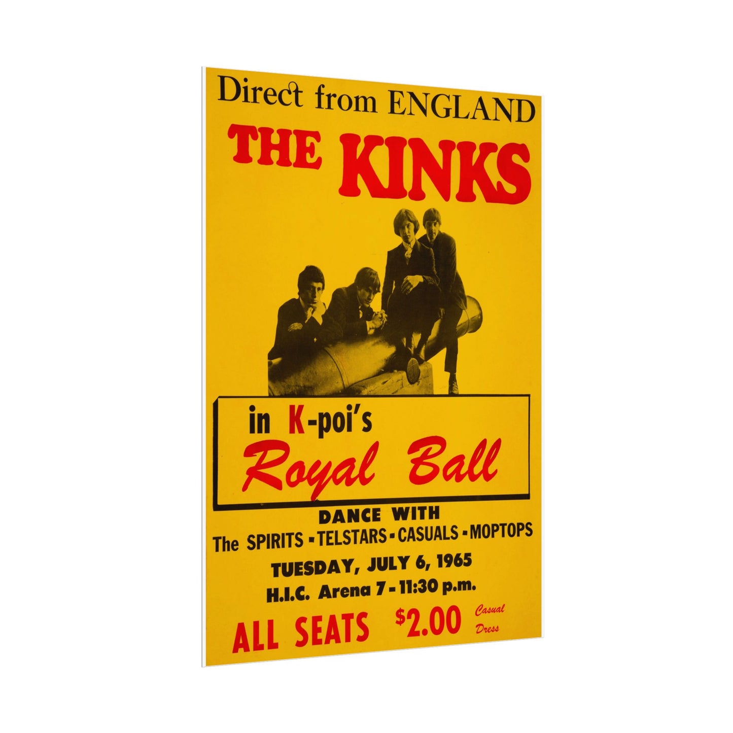 'The Kinks' Concert Poster Live at the Royal Ball Retro Posters - Old School Male 