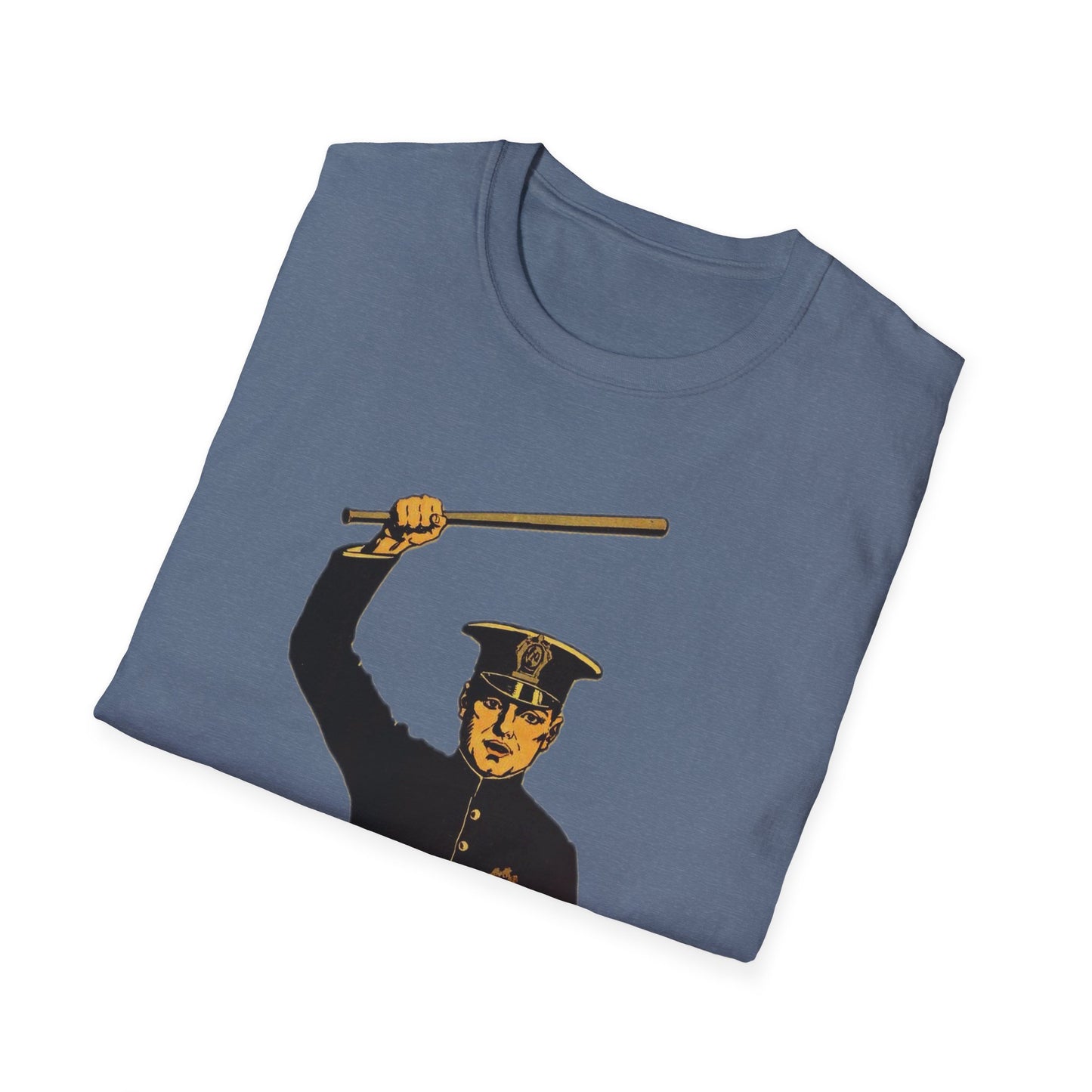 Vintage Policeman with Nightstick Unisex Softstyle Tee