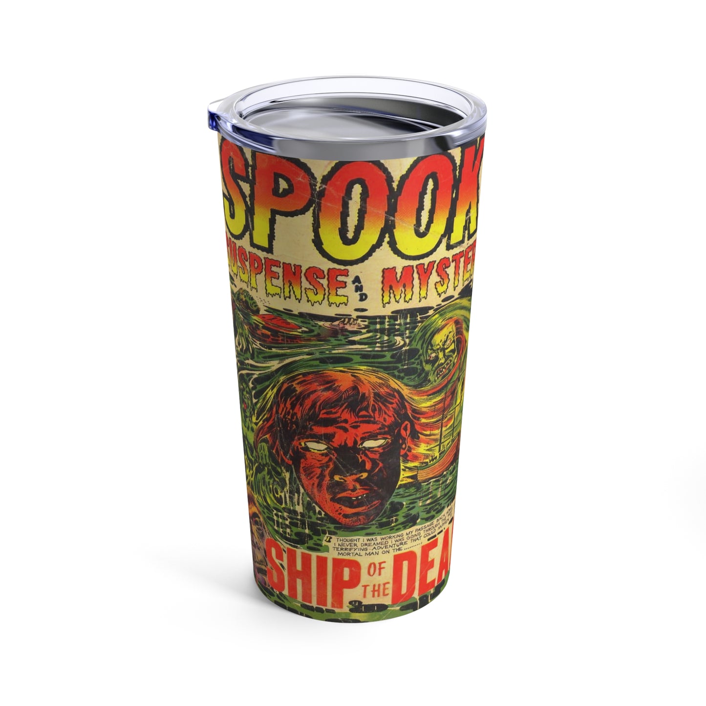 Vintage Horror Comics Insulated Tumbler 20oz - Old School Male 