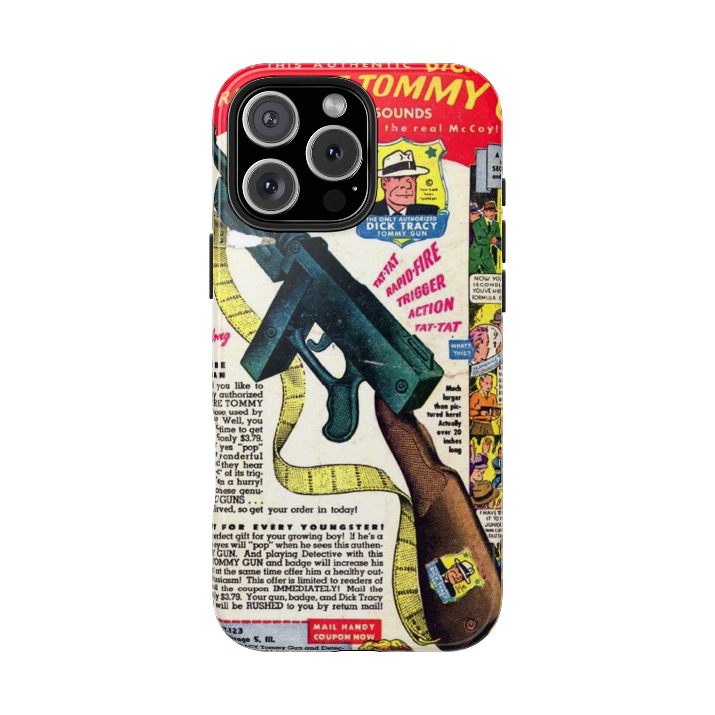 Dick Tracy Tommy Gun Vintage-Inspired Tough Phone Cases - Old School Male 