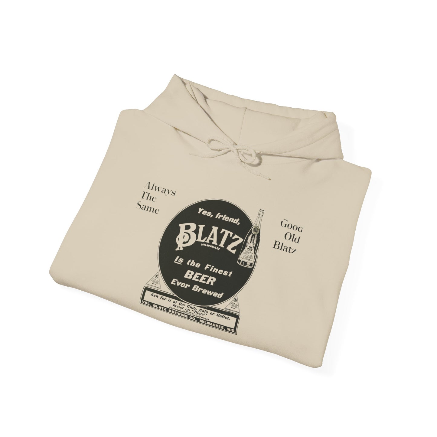 Blatz Beer Hoodie - Vintage Unisex Sweatshirt with Kangaroo Pocket & Adjustable Hood