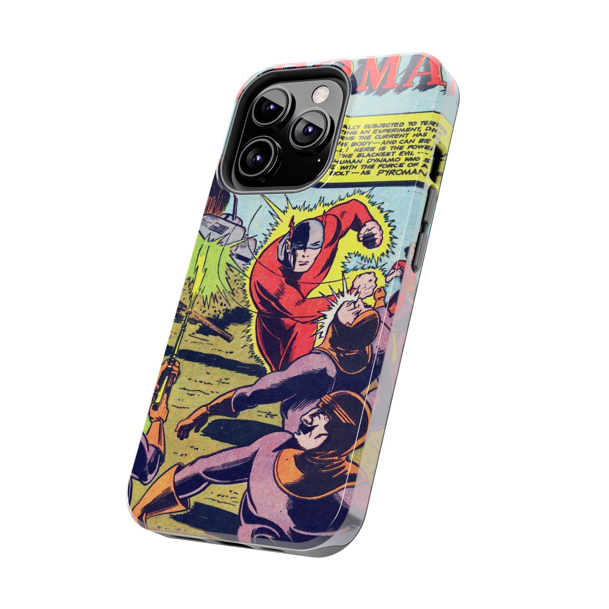 Vintage Pyroman Comic Page Durable Phone Cases - Old School Male 