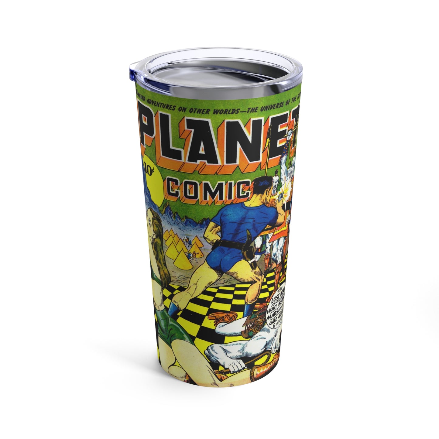 Vintage Comic Book Planet 20oz Insulated Tumbler - Old School Male 