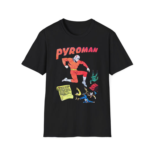 Retro Pyroman Comic Character T-Shirt - 100% Cotton, Classic Fit, Perfect for Comic Fans