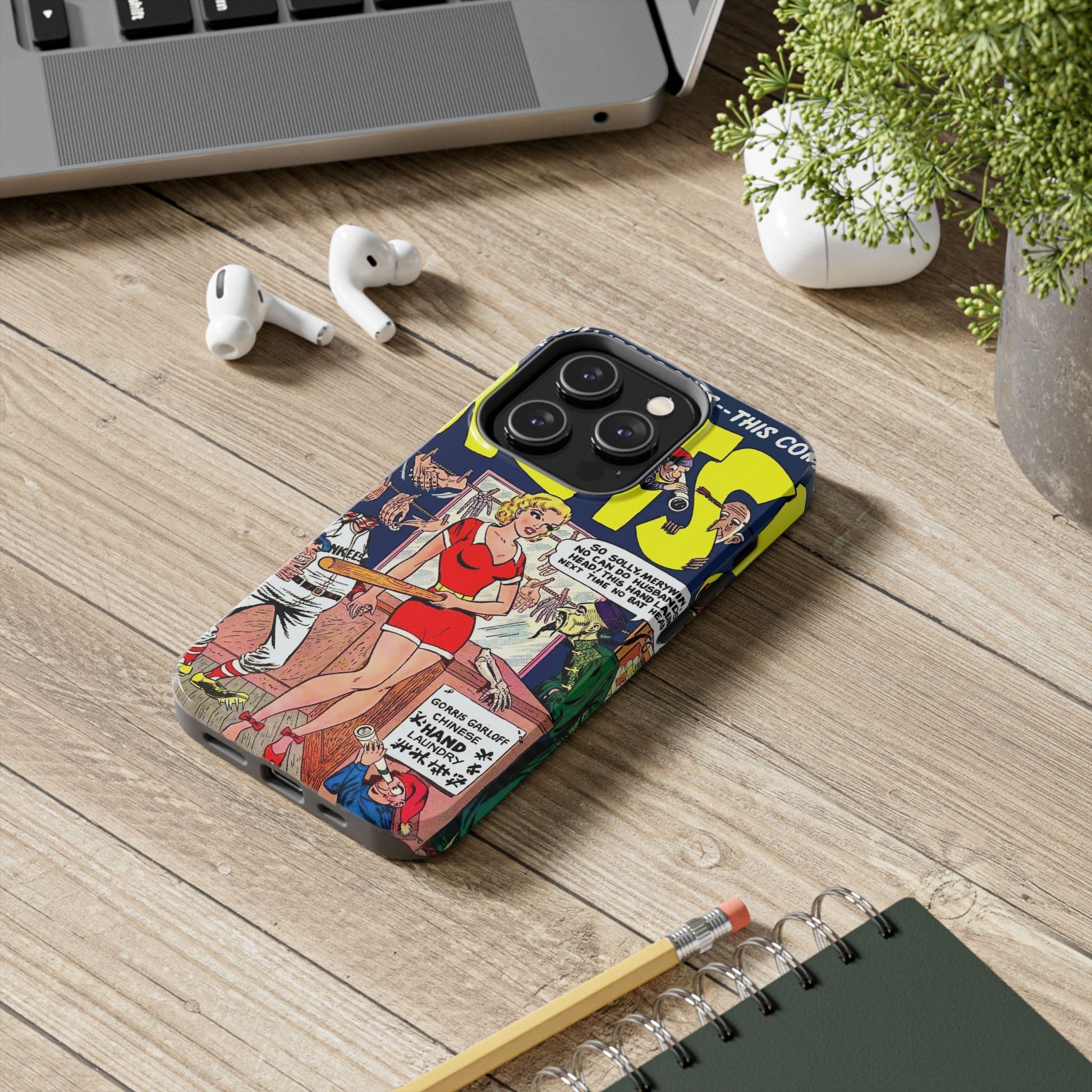 Vintage Comic Book Inspired Tough Phone Cases - Old School Male 