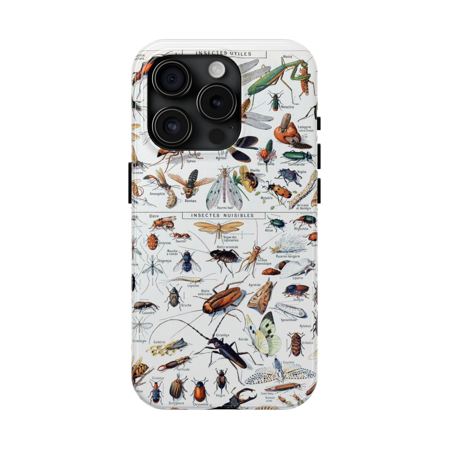 Insect-Themed Impact-Resistant Phone Cases - Old School Male 