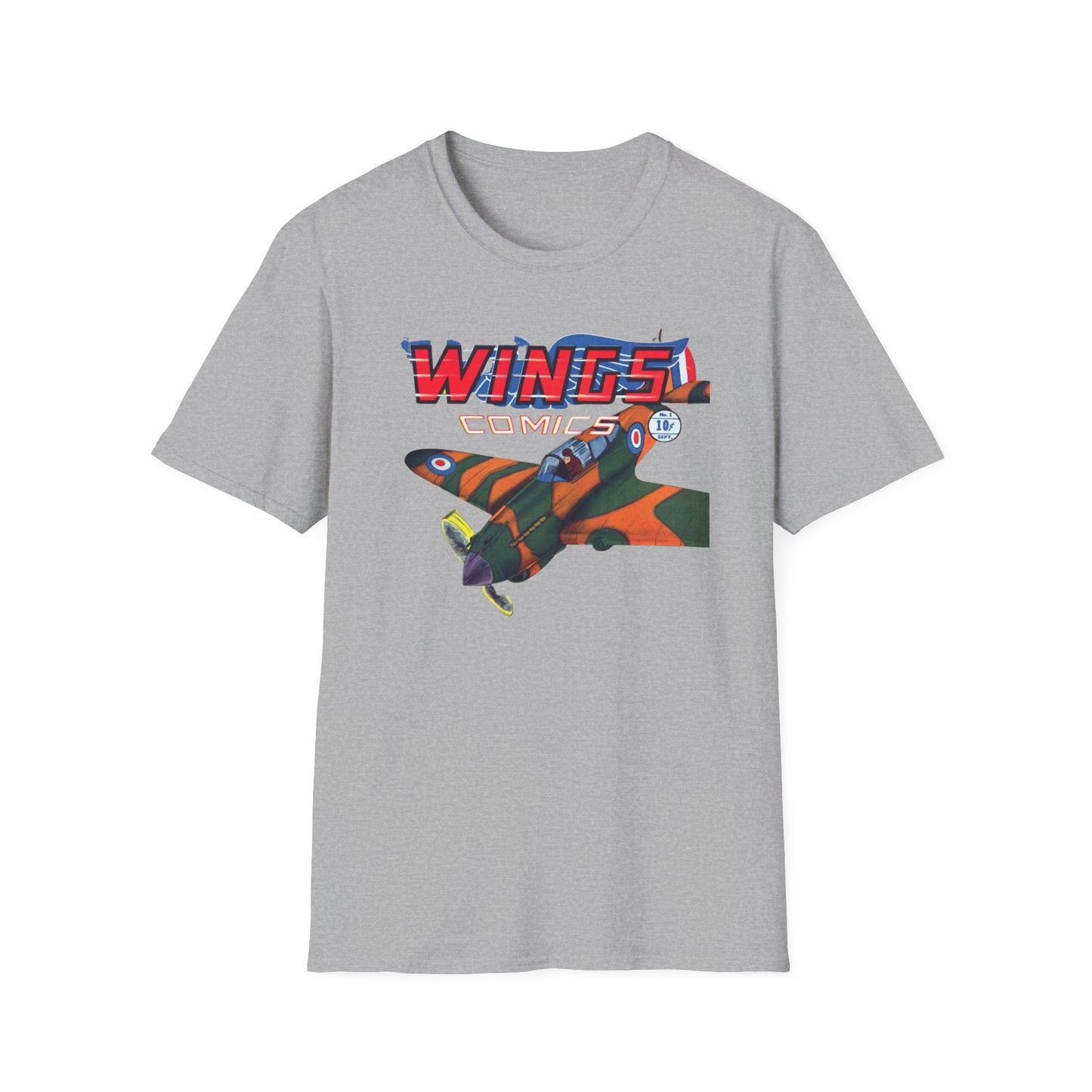 Retro Wings Comics Tee - 100% Cotton Classic Fit T-Shirt for Comic Fans and Vintage Lovers