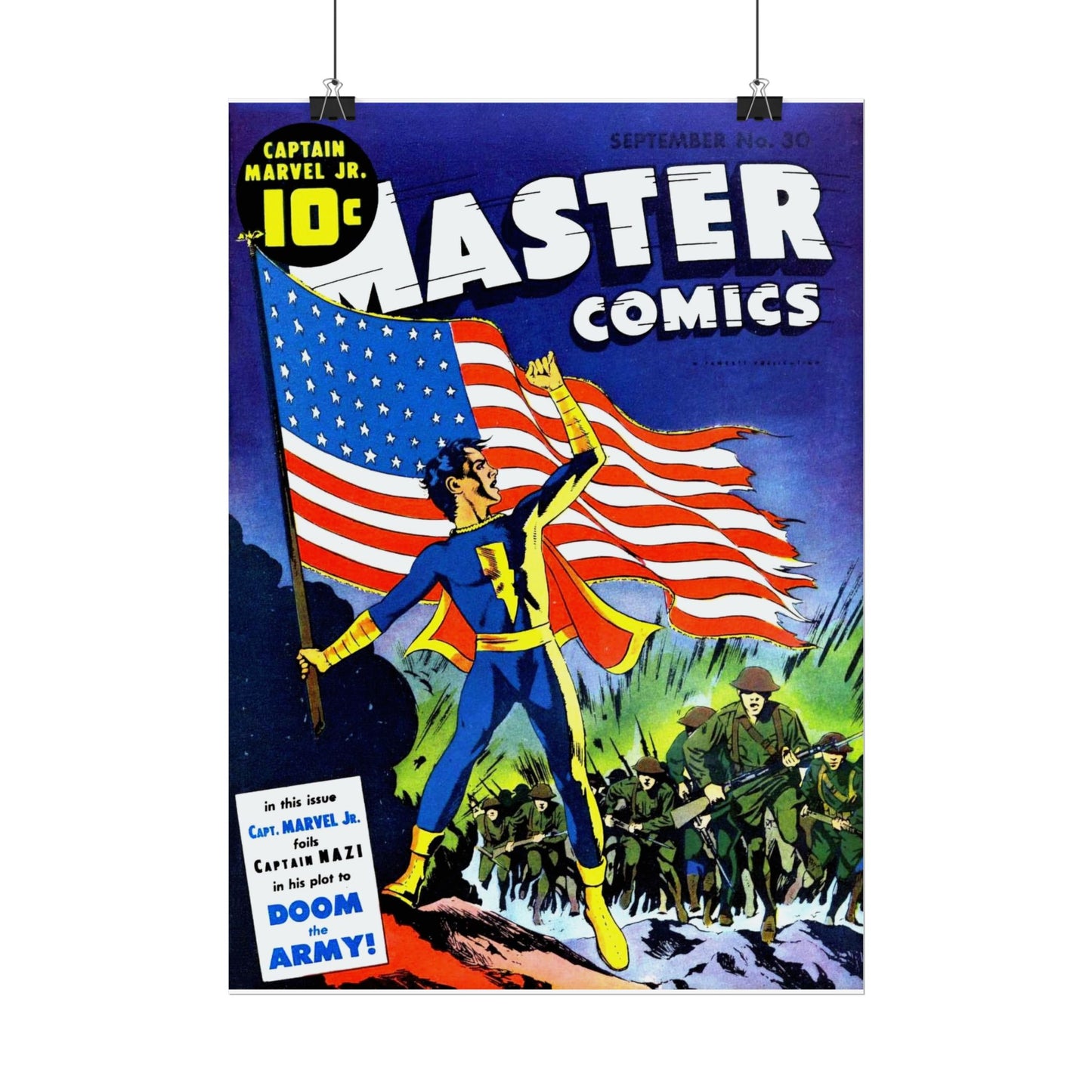 Retro September Number 30 Master Comics Cover Poster