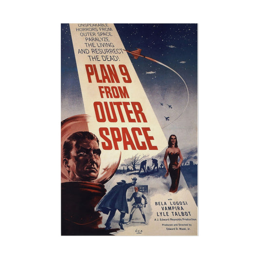 Plan Nine From Outer Space Retro Movie Poster - Classic Sci-Fi Giclée Print with Archival Quality