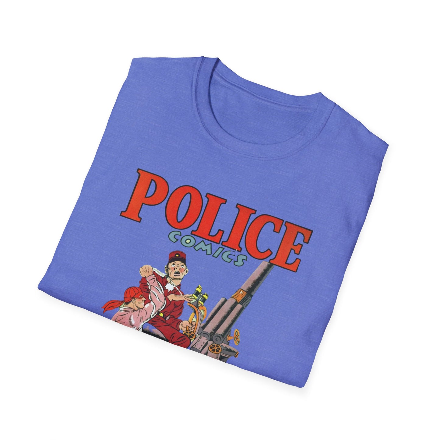 Vintage Retro Police Comics T-Shirt - 100% Cotton, Eco-Friendly, Perfect for Comic Fans