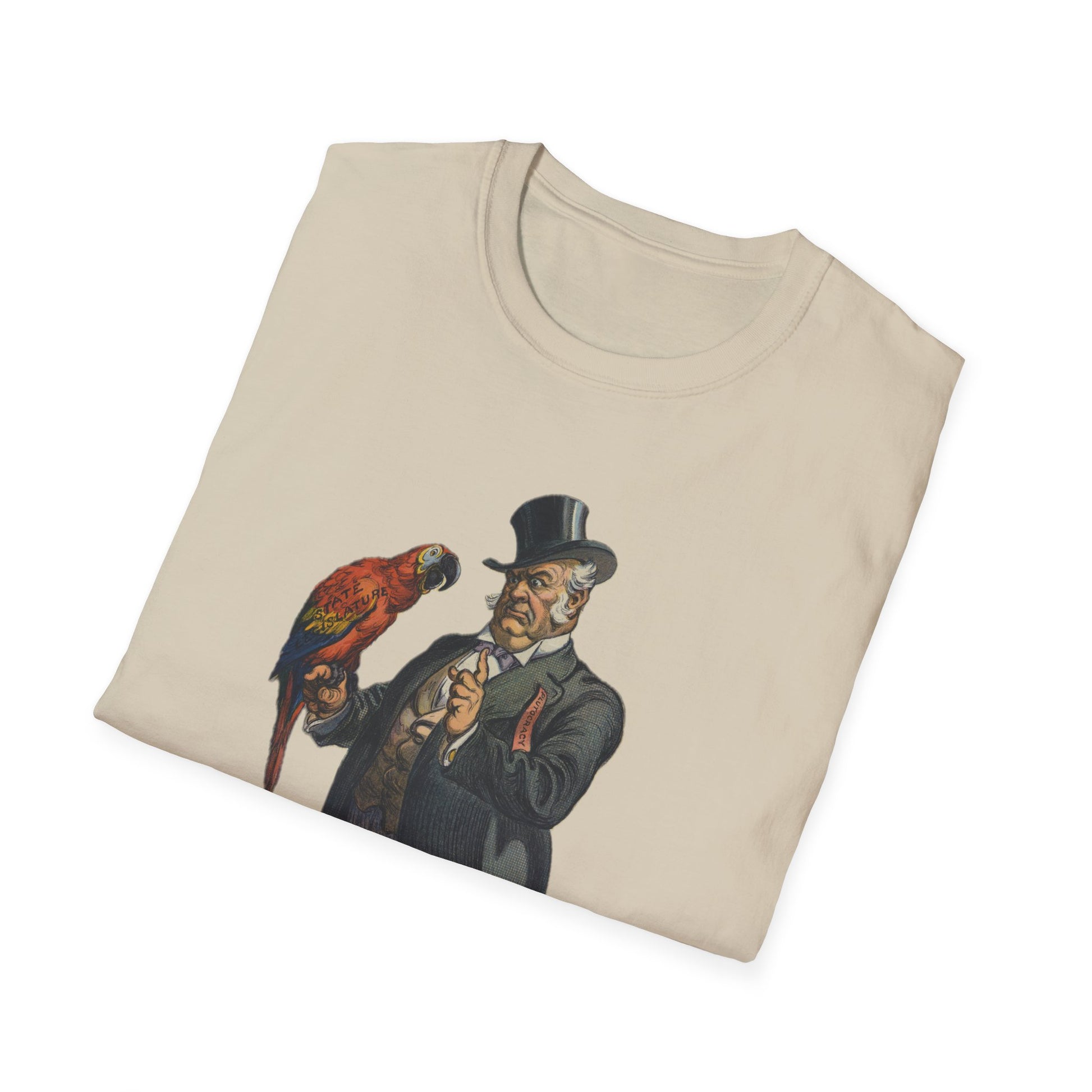 Whimsical Parrot Gent Tee for All - Old School Male 