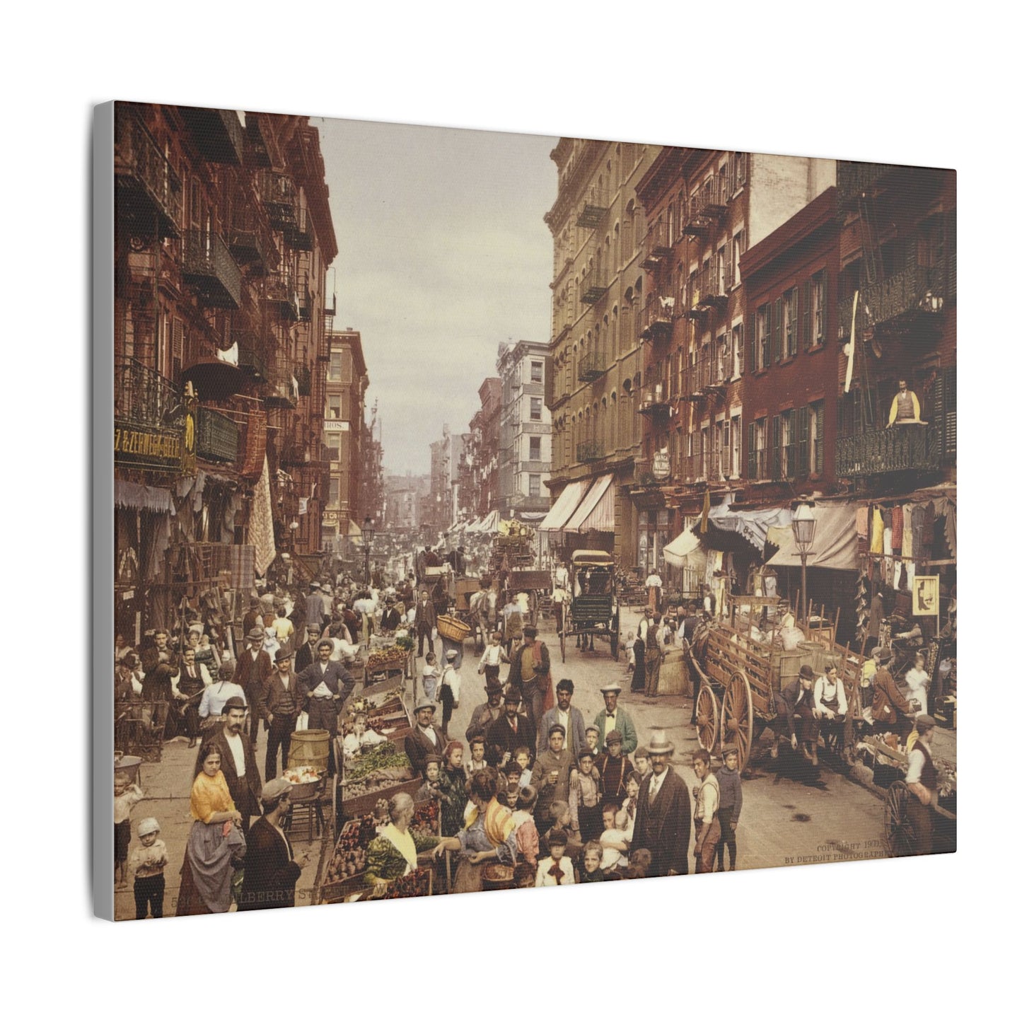 Vintage New York City Street Scene Matte Canvas Print - Stretched, 0.75" Frame (Available in Multiple Sizes)