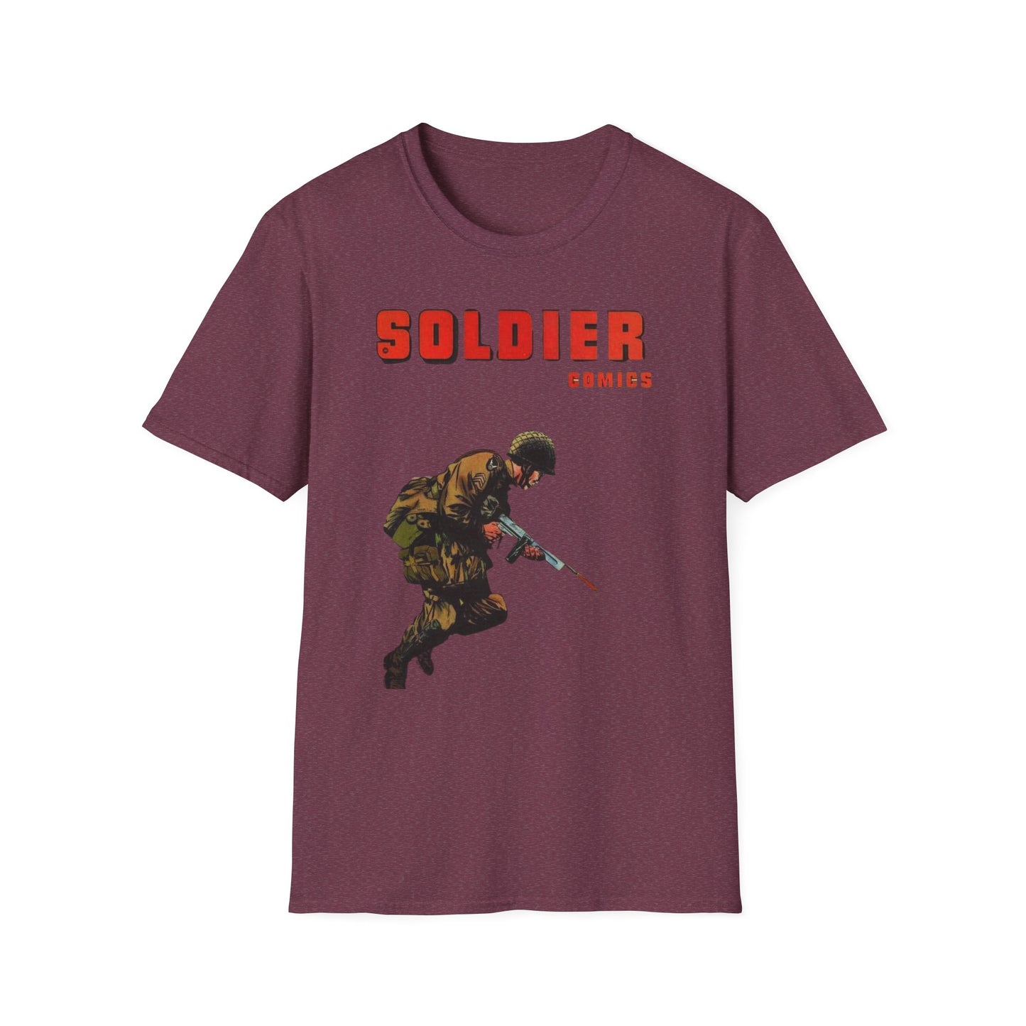 Vintage Retro Soldier Comics Graphic T-Shirt - 100% Cotton Classic Fit Tee