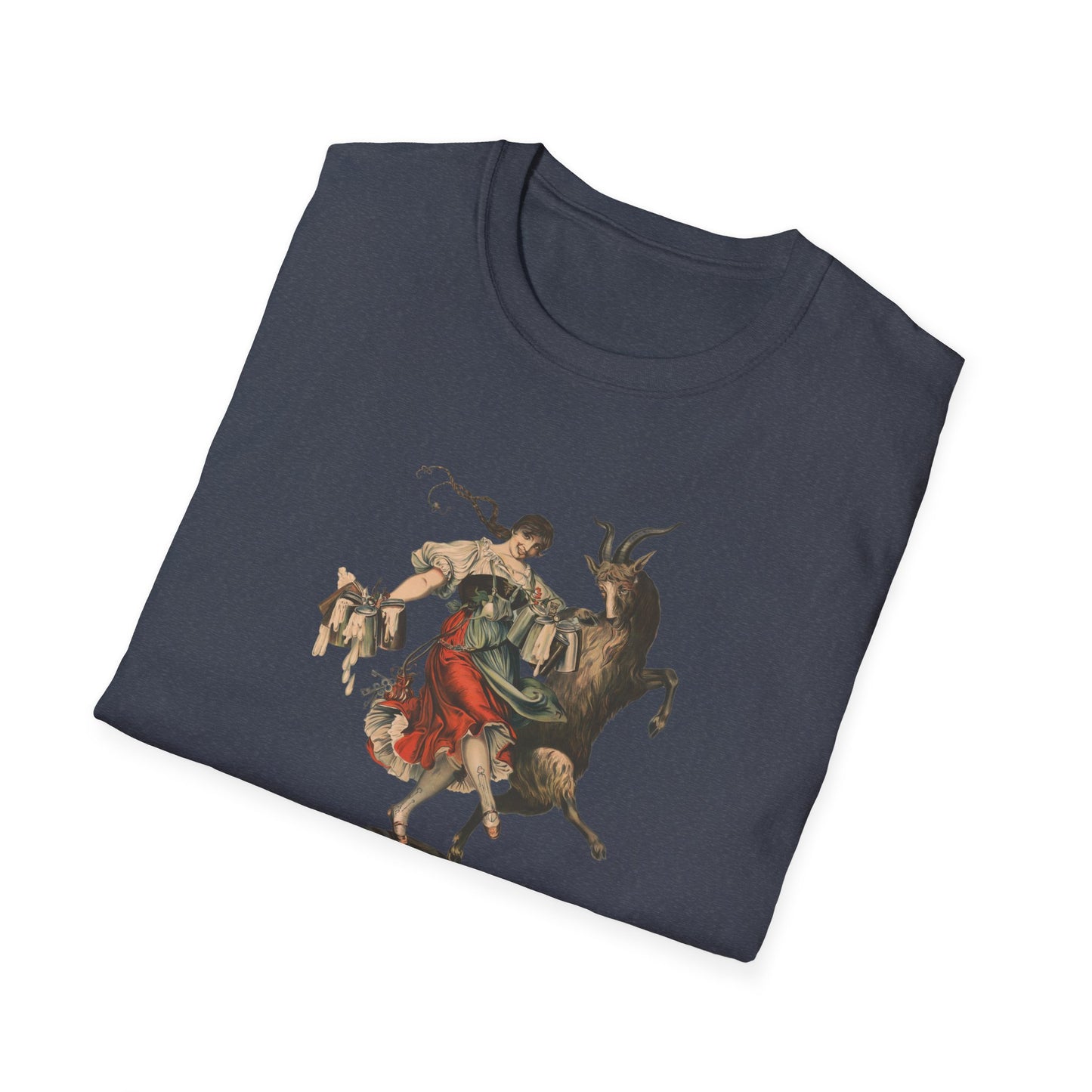 Goat and Beer Lovers Unisex T-Shirt with Fun Dancing Design