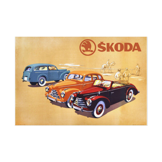 Vintage Skoda Car Ad Poster Print - Old School Male 