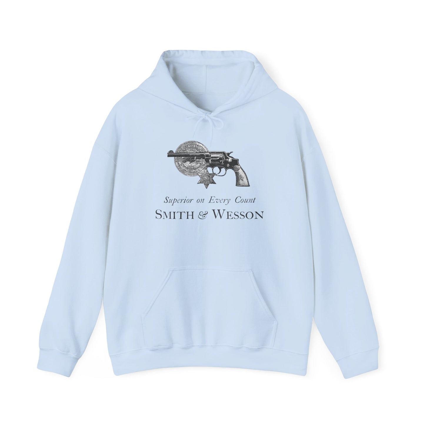 Vintage Smith and Wesson Hoodie - Cozy Ad Design with Kangaroo Pocket & Custom Fit