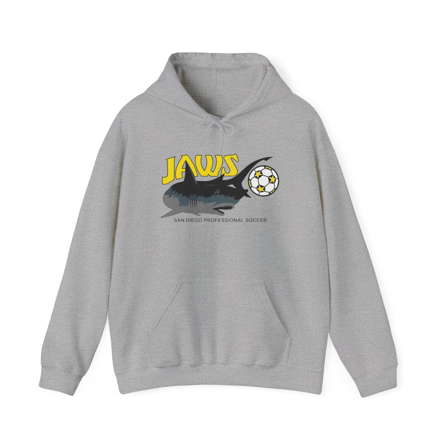 Sand Diego Jaws Unisex Heavy Blend Hooded Sweatshirt - Cozy Cotton-Poly Blend, Kangaroo Pocket