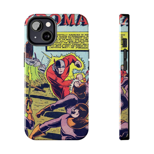 Vintage Pyroman Comic Page Durable Phone Cases - Old School Male 