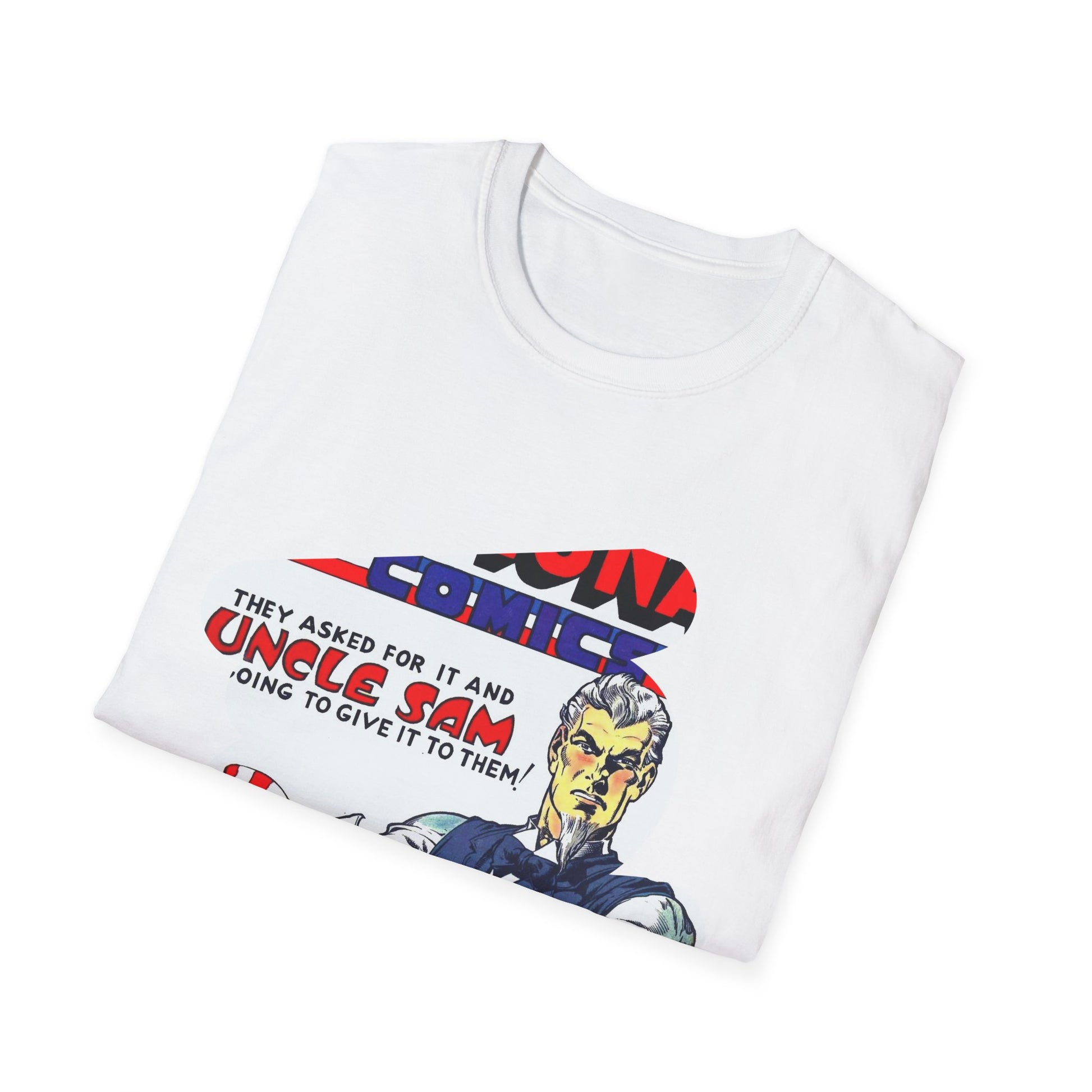 Vintage Comic Book Art Unisex Soft-Style Tee - Old School Male 