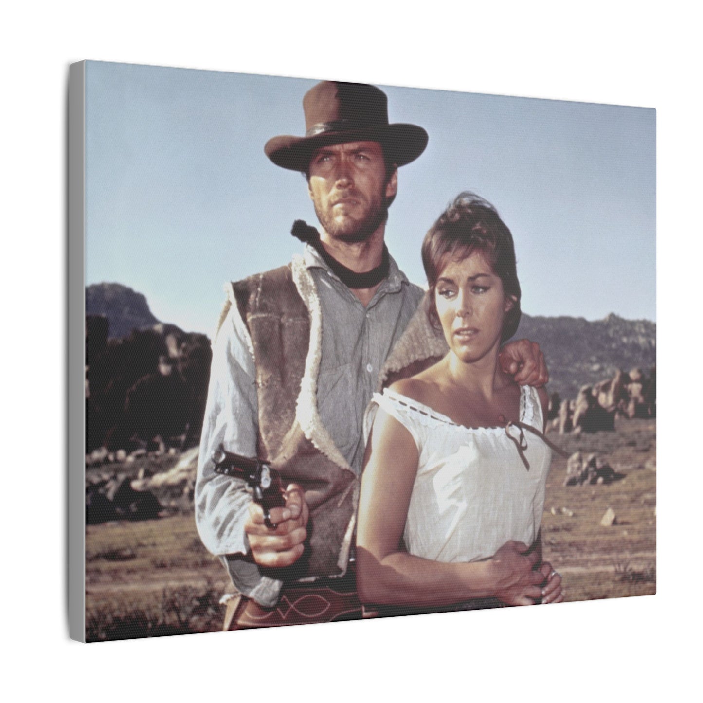 Clint Eastwood Fistful Of Dollars Western Movie Canvas Print - Old School Male 