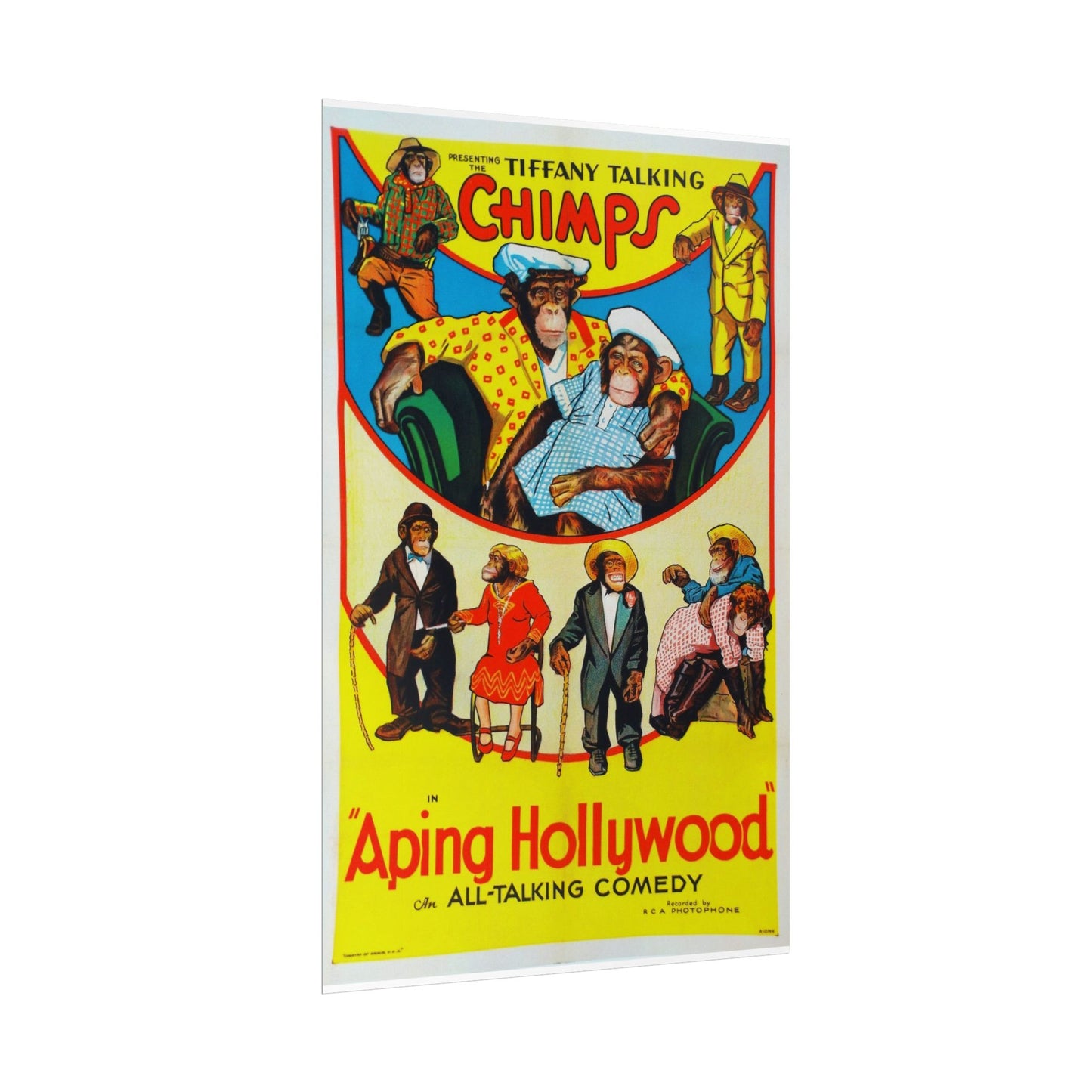 Retro Aping Hollywood Chimps Film Poster