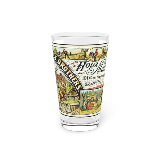 Classic Dole Brothers Hops and Malt 16oz Pint Glass