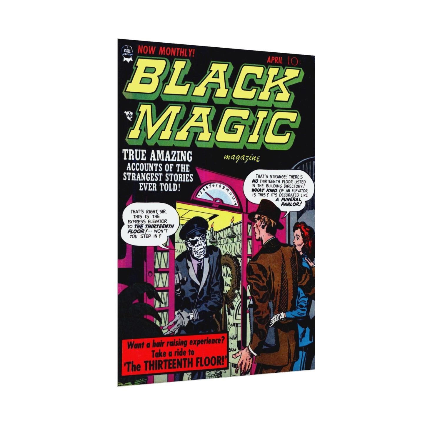 Retro Black Magic Comic Book Cover Poster