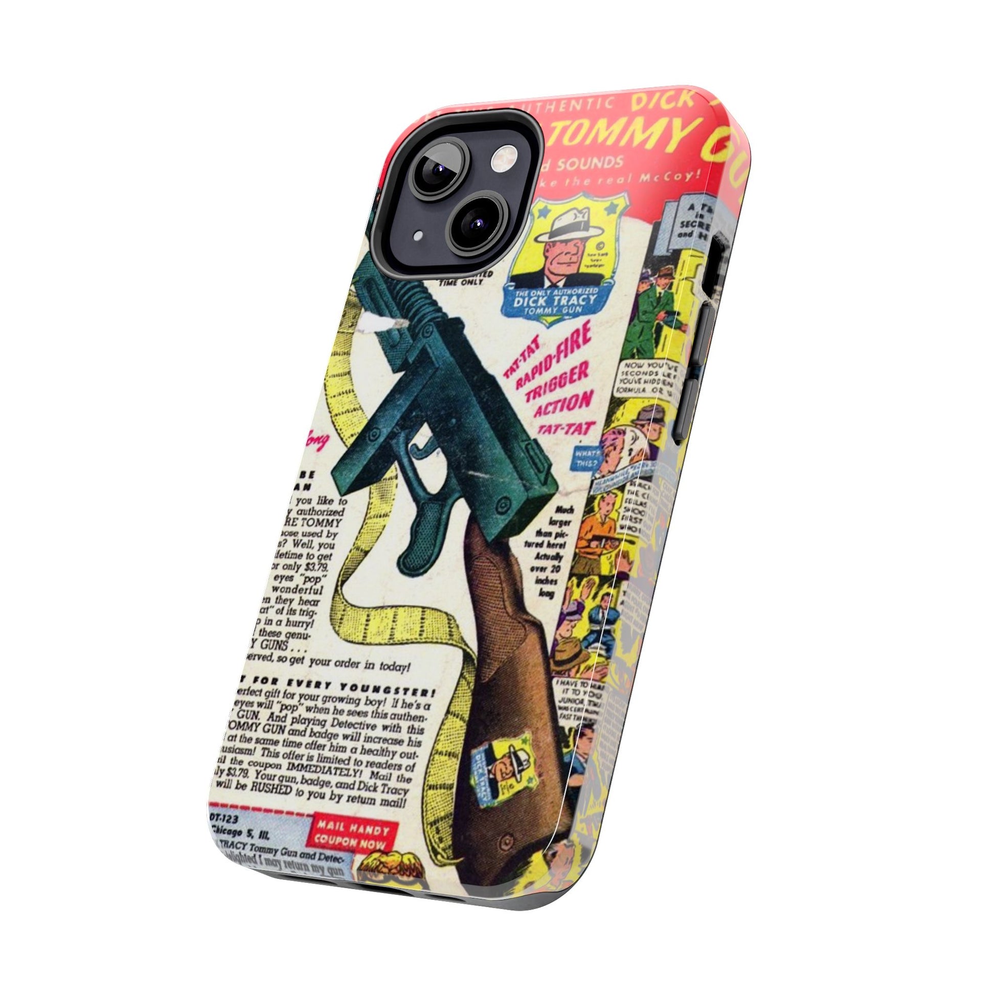 Dick Tracy Tommy Gun Vintage-Inspired Tough Phone Cases - Old School Male 