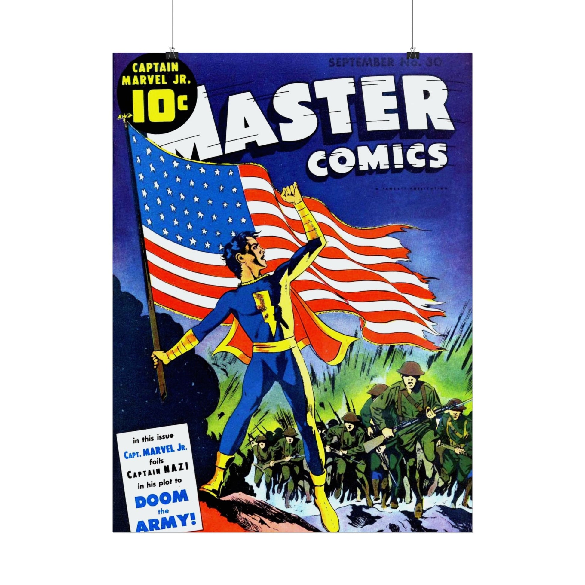 Retro September Number 30 Master Comics Cover Poster - Old School Male 