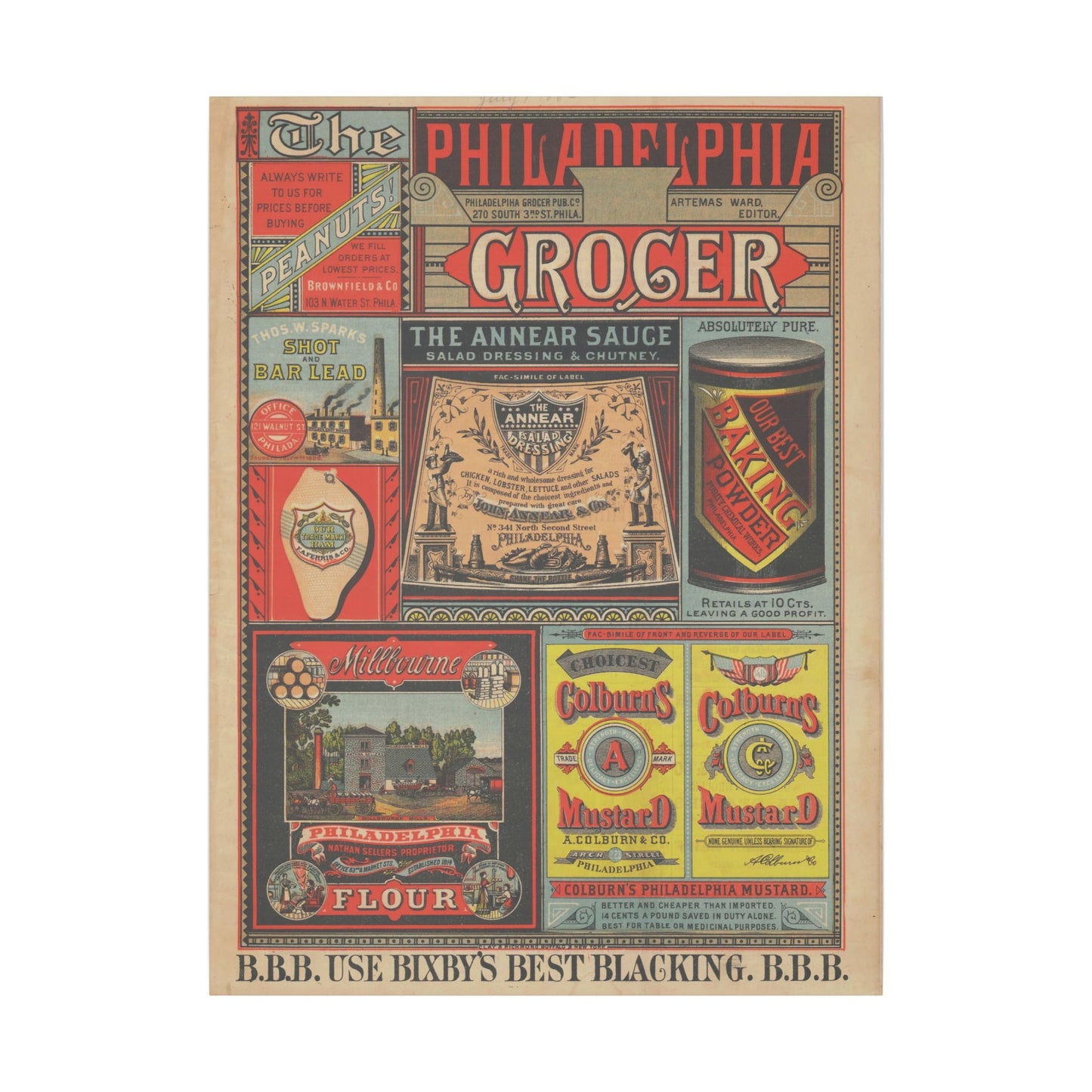 Vintage Grocery Store Canvas Art Print