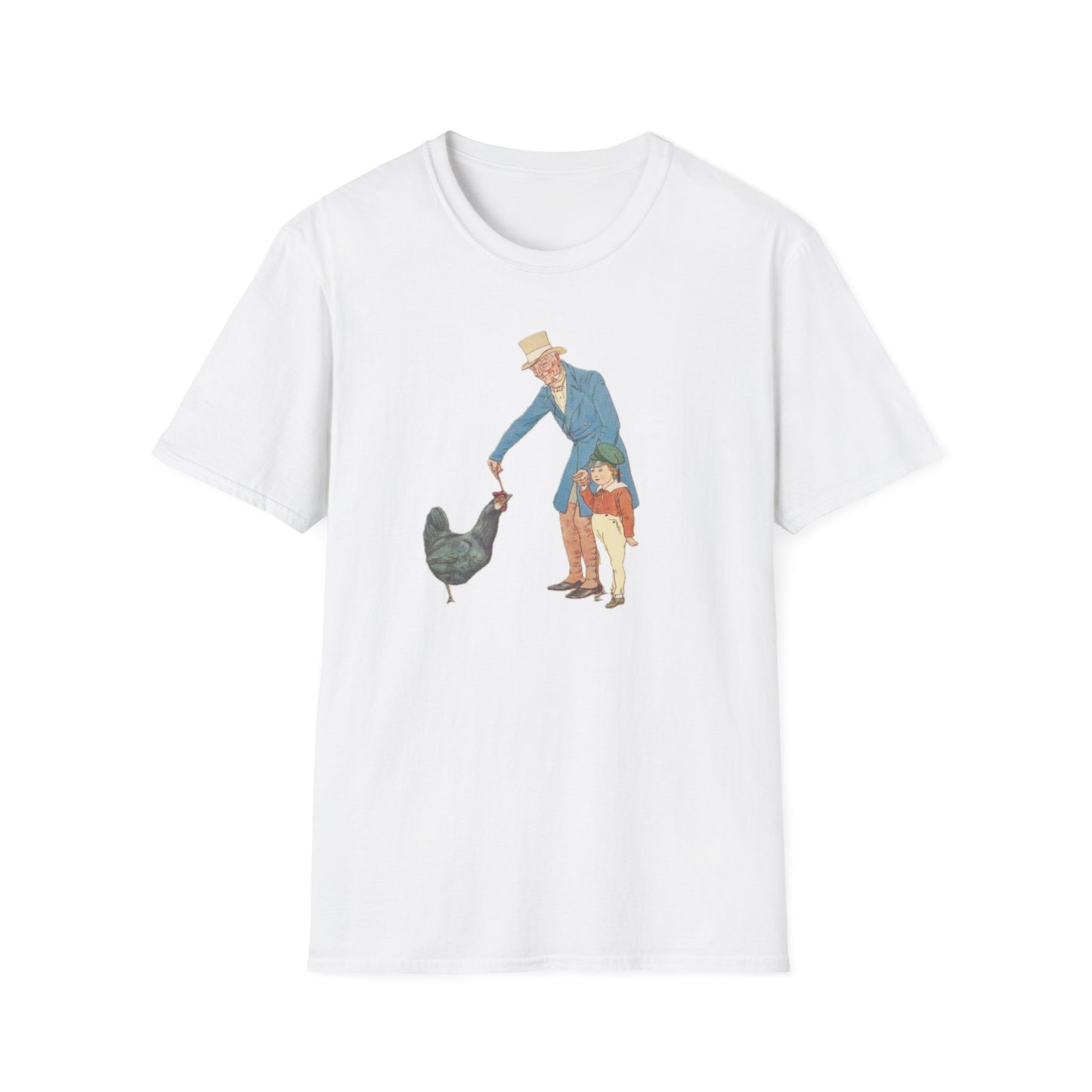 Nostalgic Grandfather-Granddaughter Chicken Feeding Tee