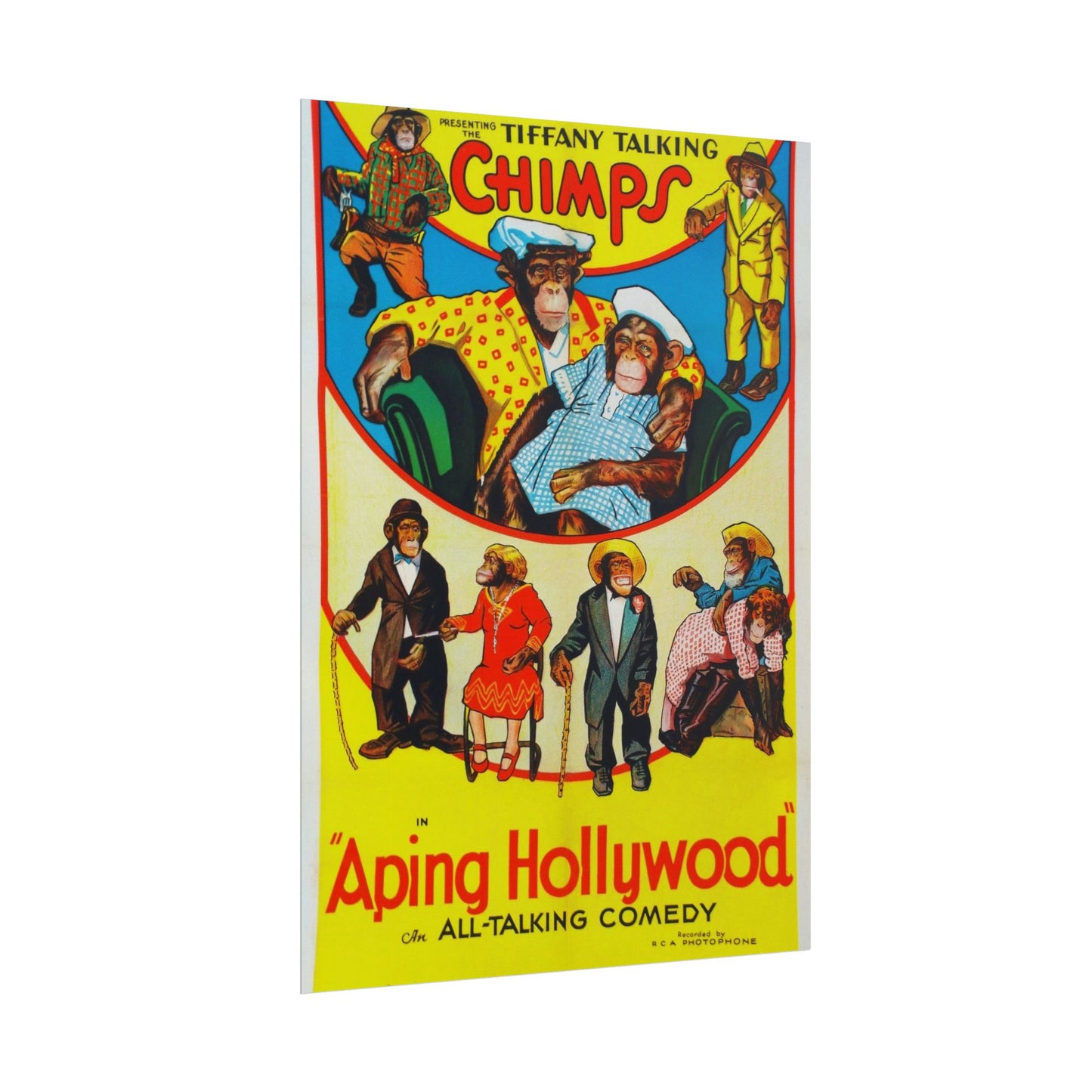 Retro Aping Hollywood Chimps Film Poster