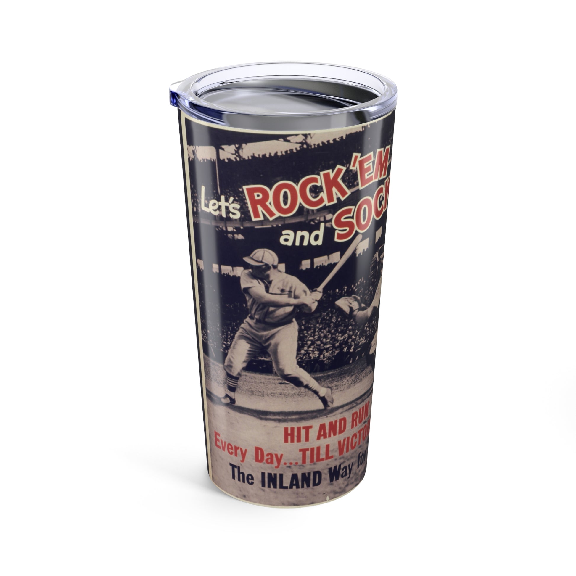 Vintage WWII Baseball-Themed 20oz Tumbler with Stylish Design - Old School Male 