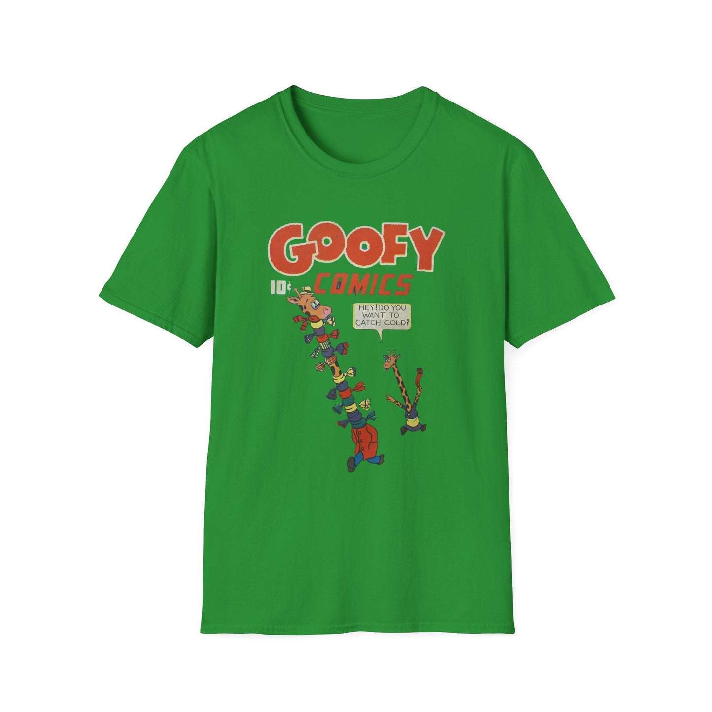 Retro Goofy Comics Giraffe T-Shirt | Unique Comic Book T-Shirts for Quirky Style